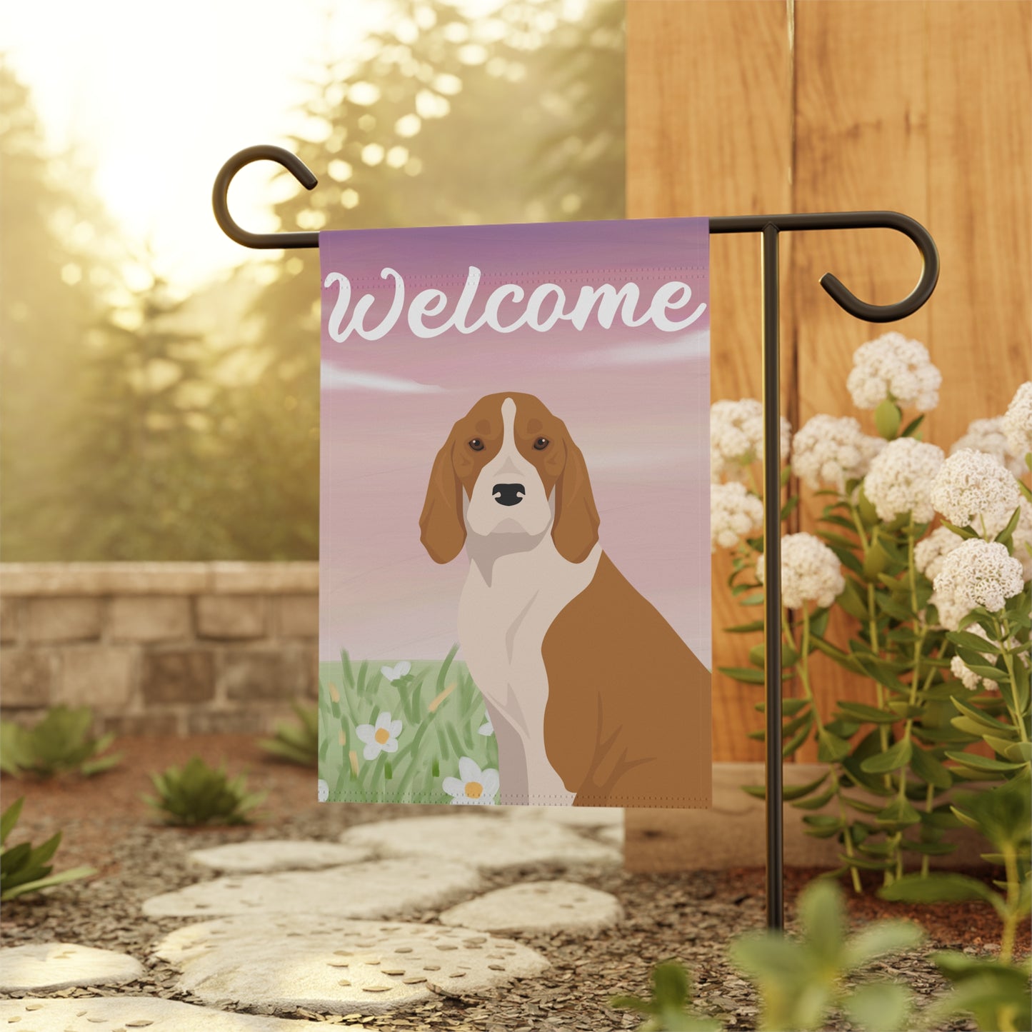 American English Coonhoud Dog Welcome Garden Flag