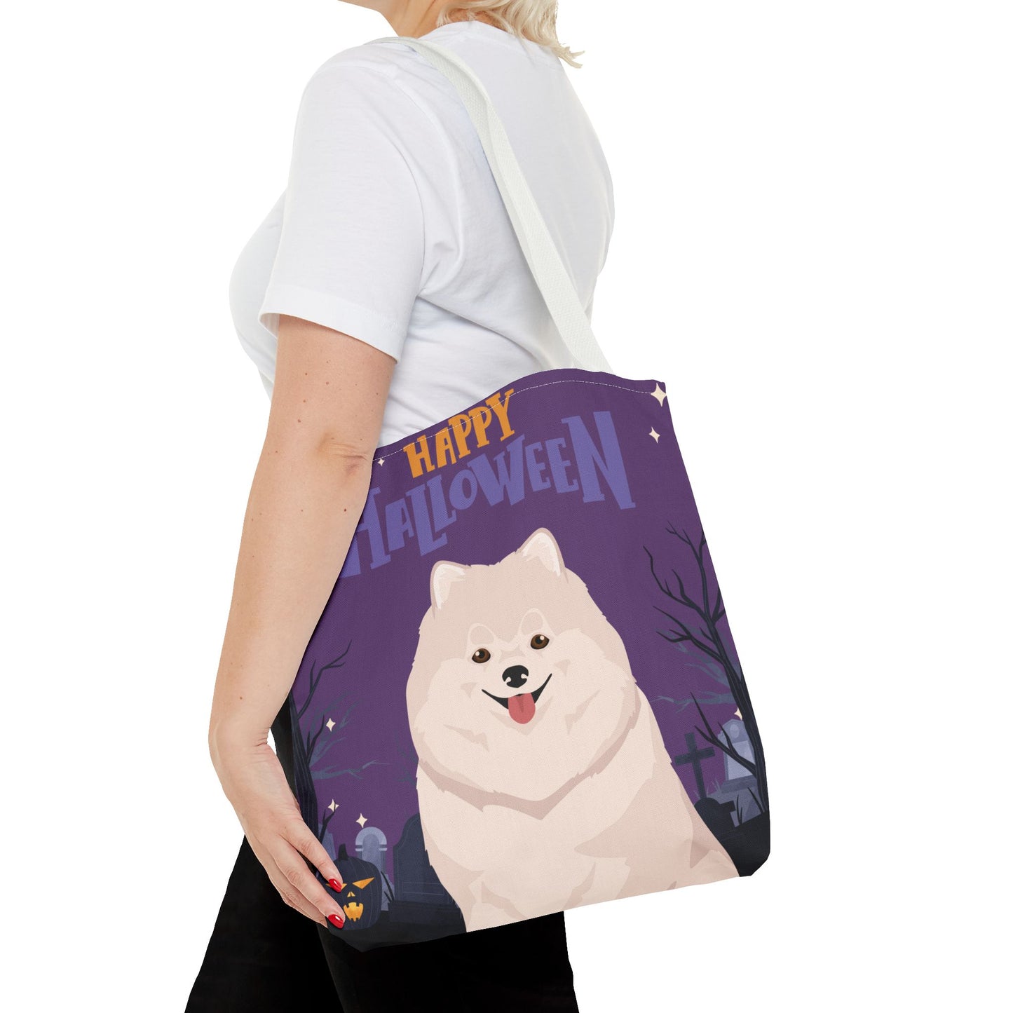 Pomeranian Dog Happy Halloween Tote Bag 16x16