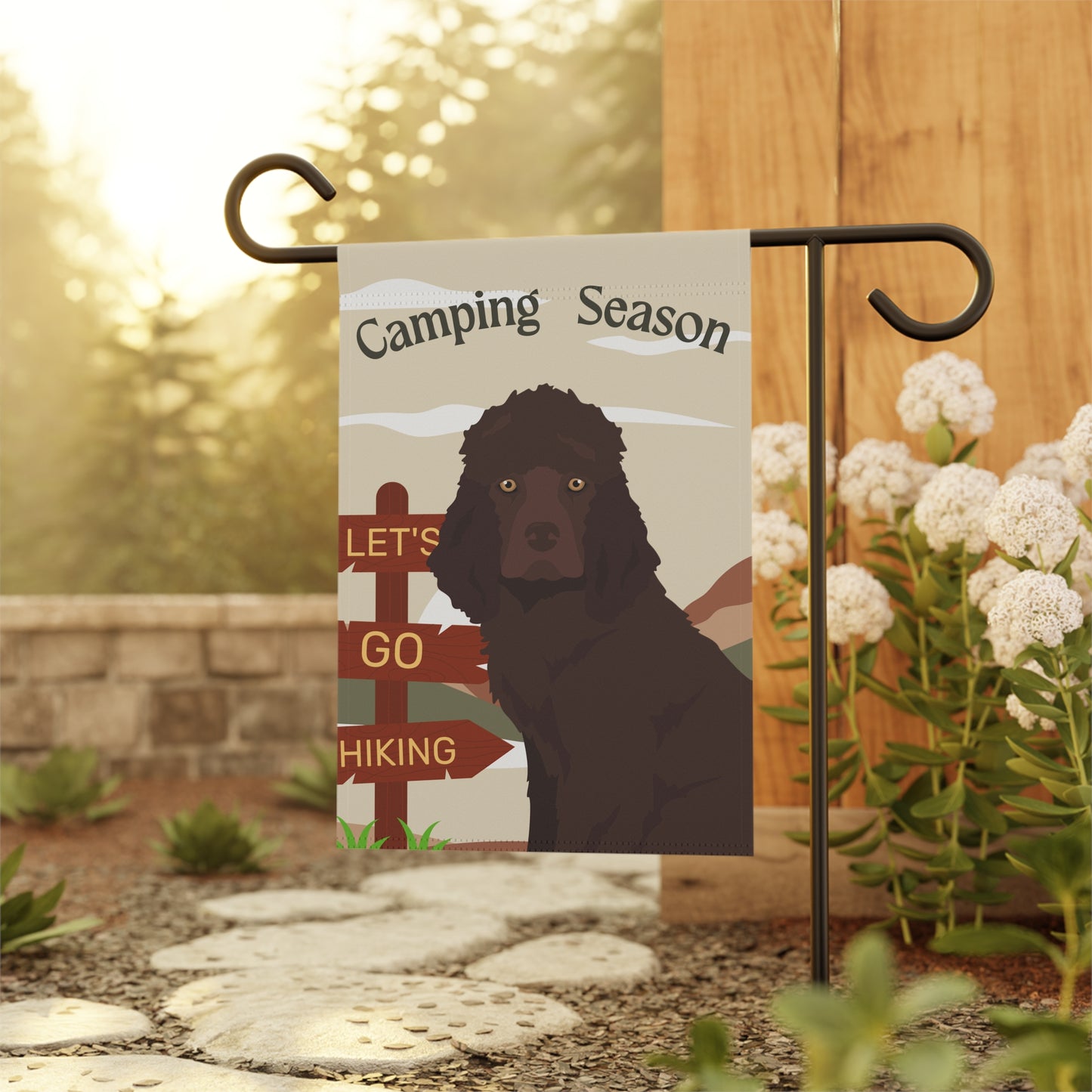 Irish Water Spaniel Dog Camping Garden Flag
