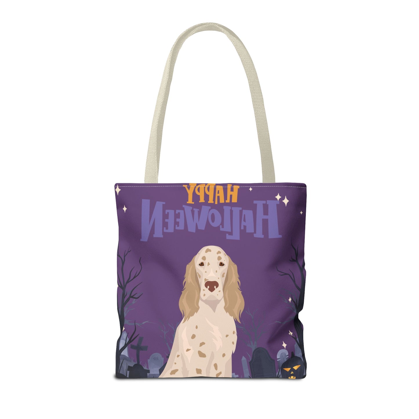 English Setter Dog Happy Halloween Tote Bag 16x16