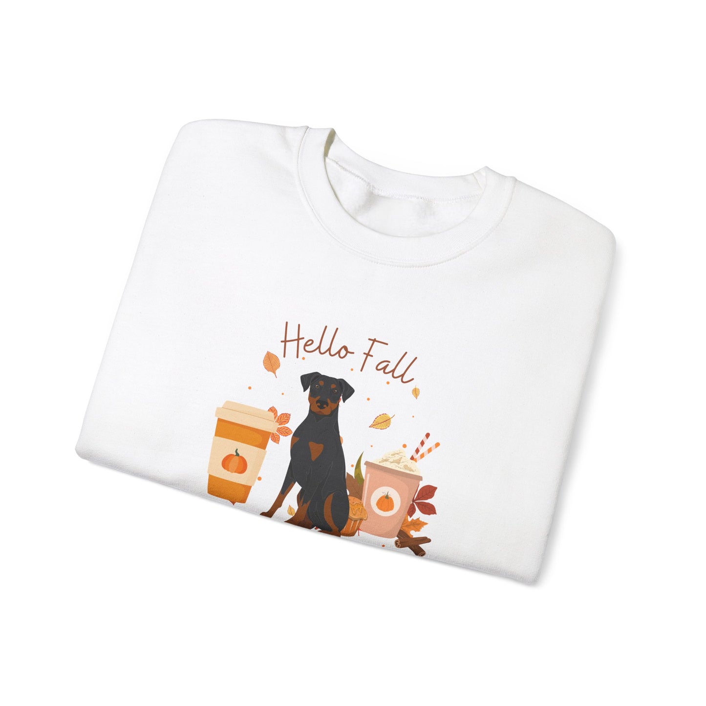 Doberman Pinscher Dog Fall Unisex Heavy Blend Crewneck Sweatshirt