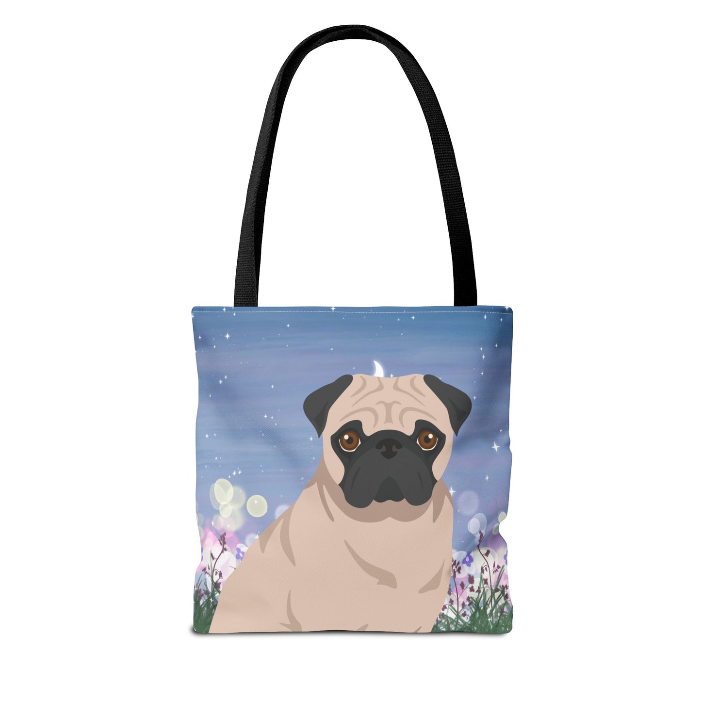 Pug Dog Tote Bag 13x13
