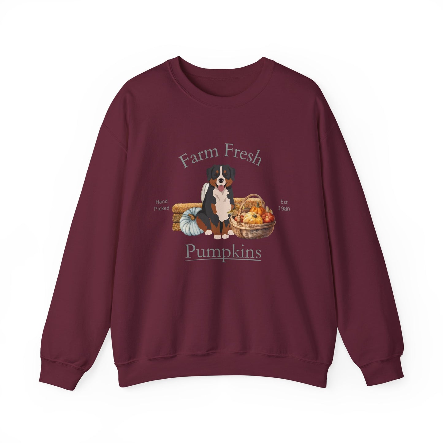 Bernese Mountain Dog Dog Fall Farm Fresh Unisex Heavy Blend Crewneck Sweatshirt