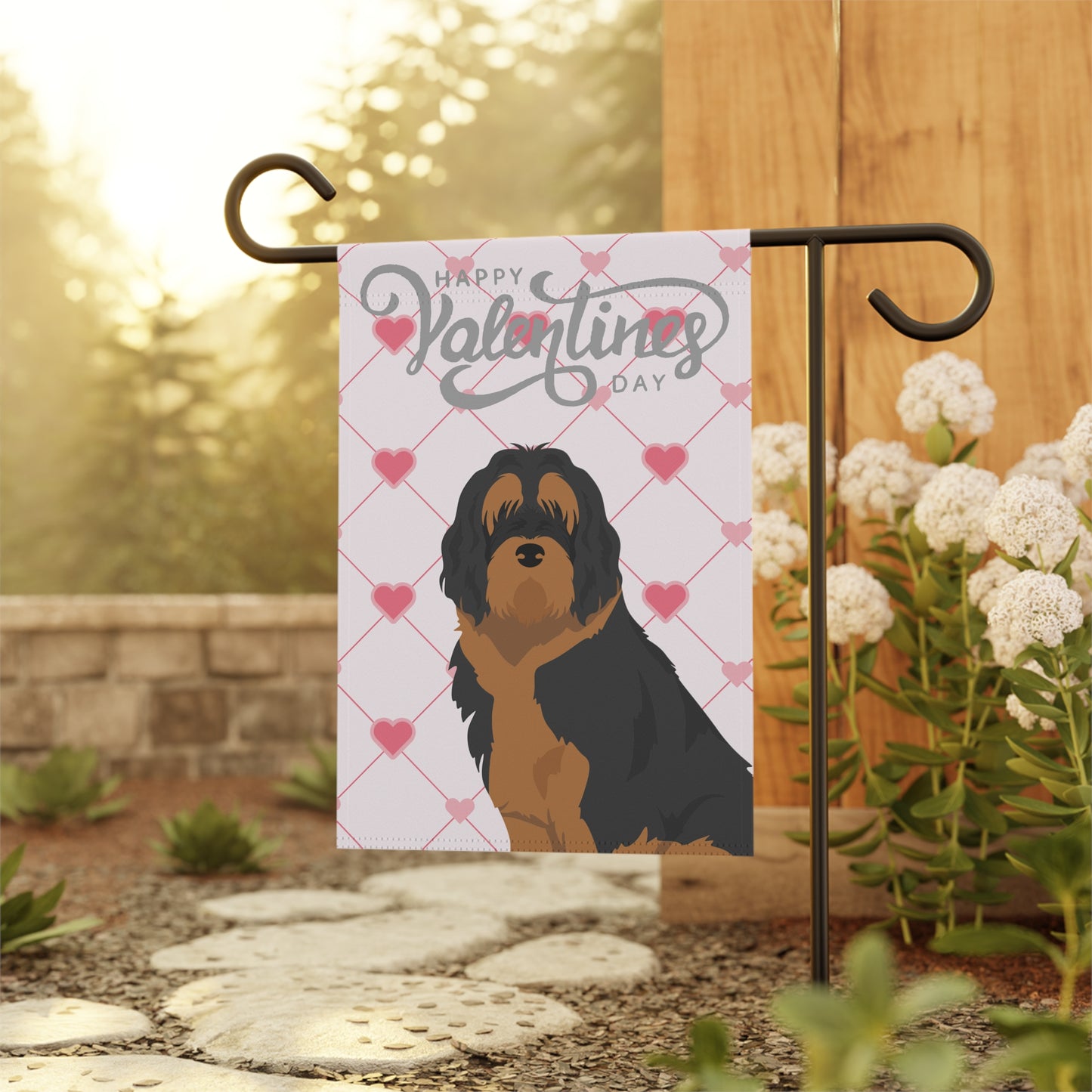 Otterhound Dog Valentines Day Garden Flag