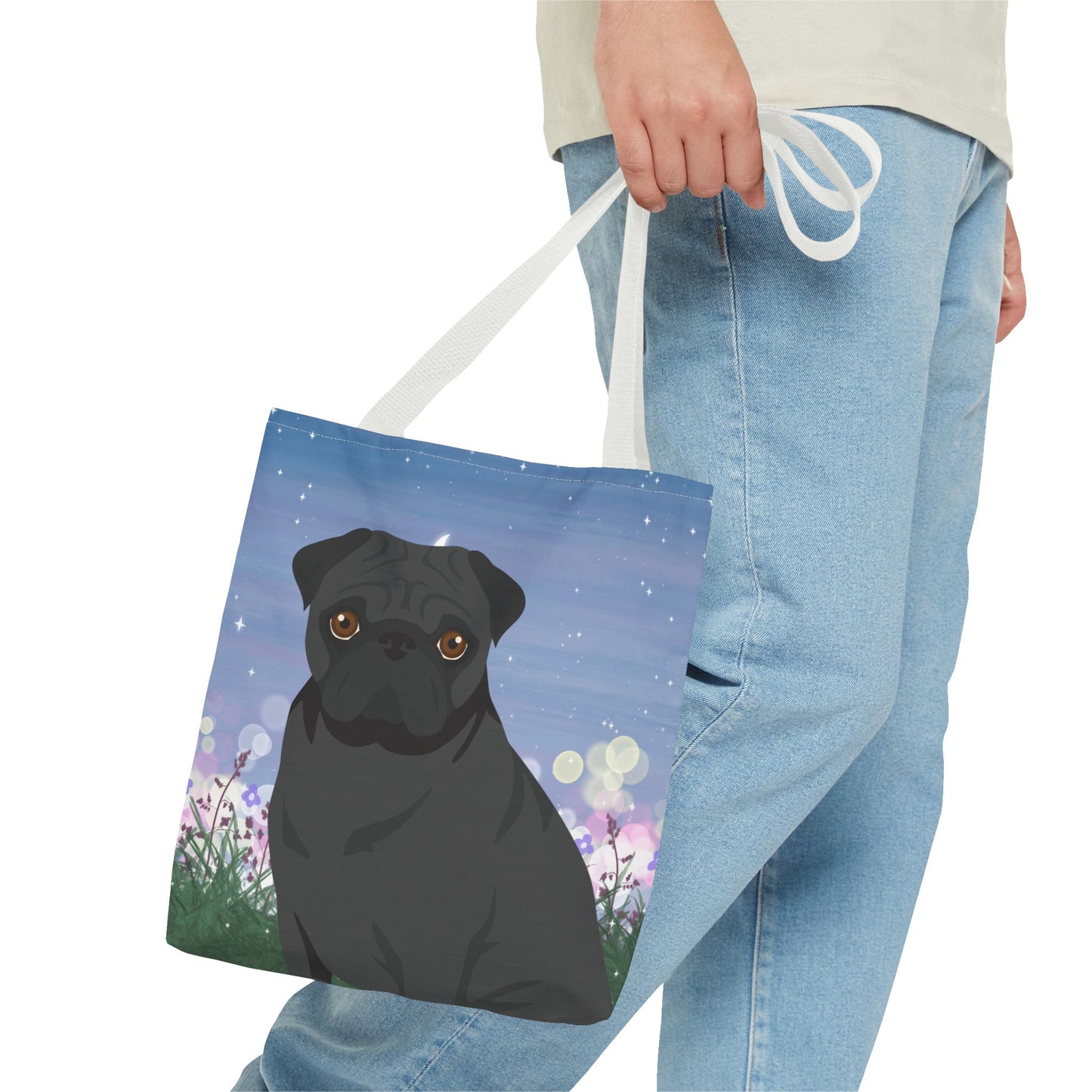 Pug Dog Tote Bag 13x13