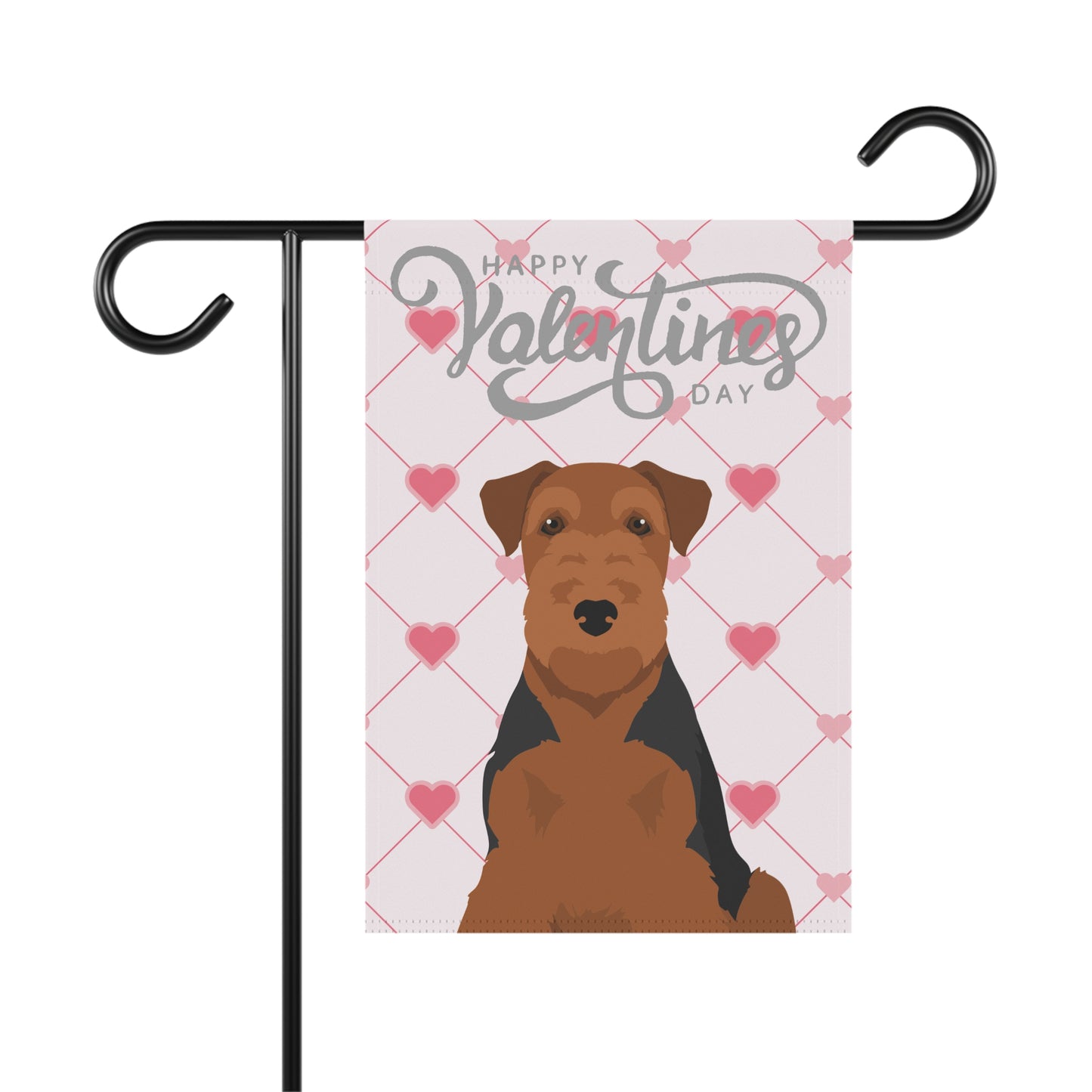 Welsh Terrier Dog Valentines Day Garden Flag