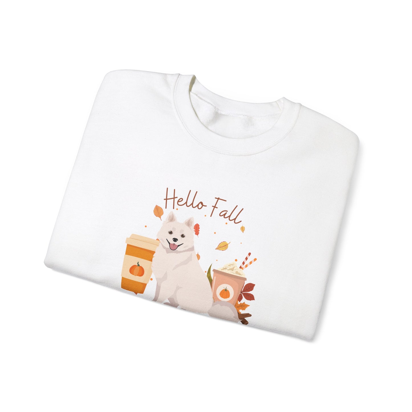 American Eskimo Dog Fall Unisex Heavy Blend Crewneck Sweatshirt