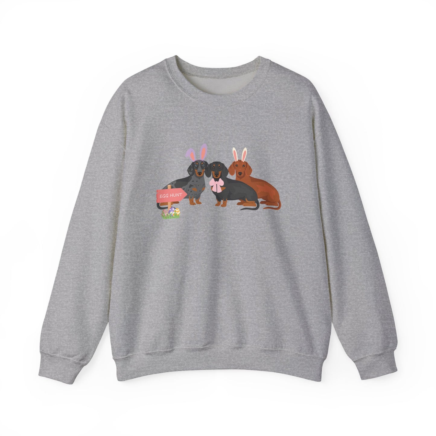 Dachshund Dog Easter Unisex Heavy Blend Crewneck Sweatshirt, easter, Cute Dog Mom Gift