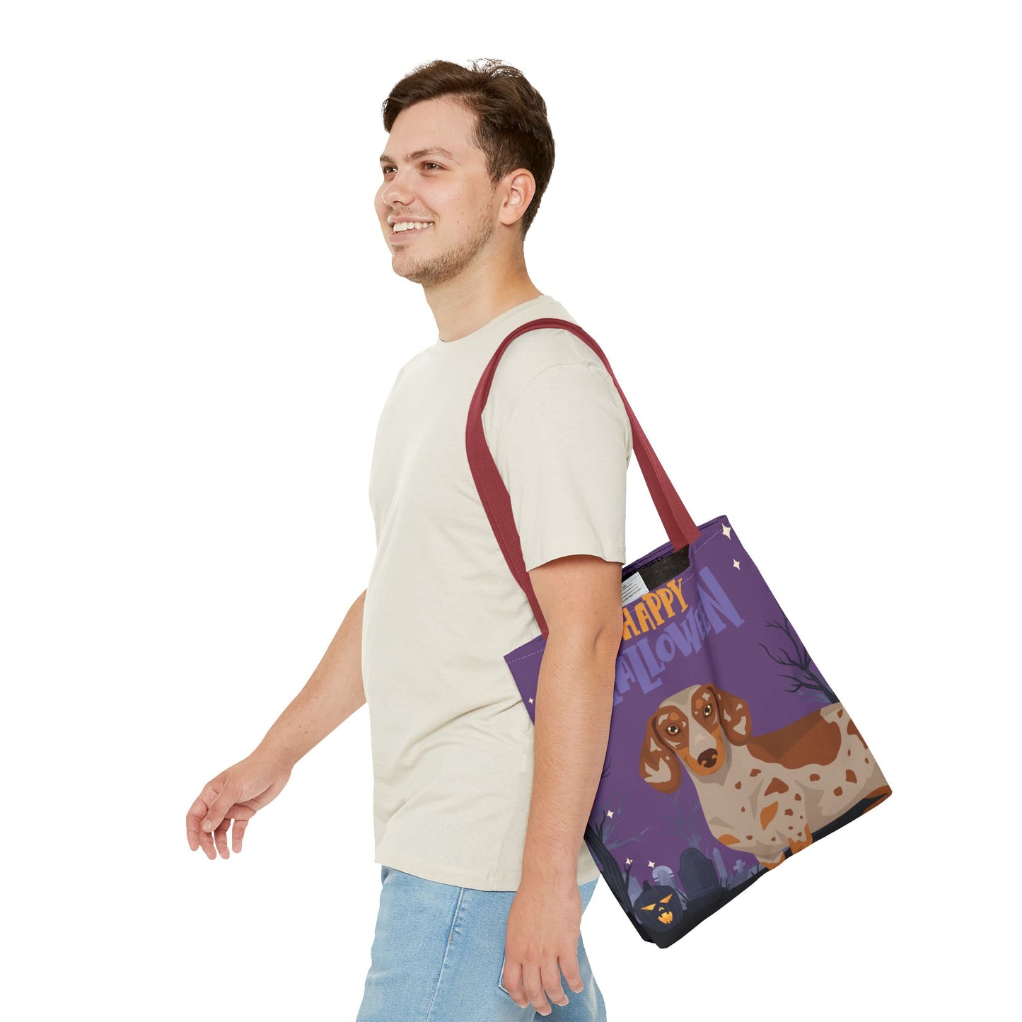 Dachshund Dog Happy Halloween Tote Bag 16x16