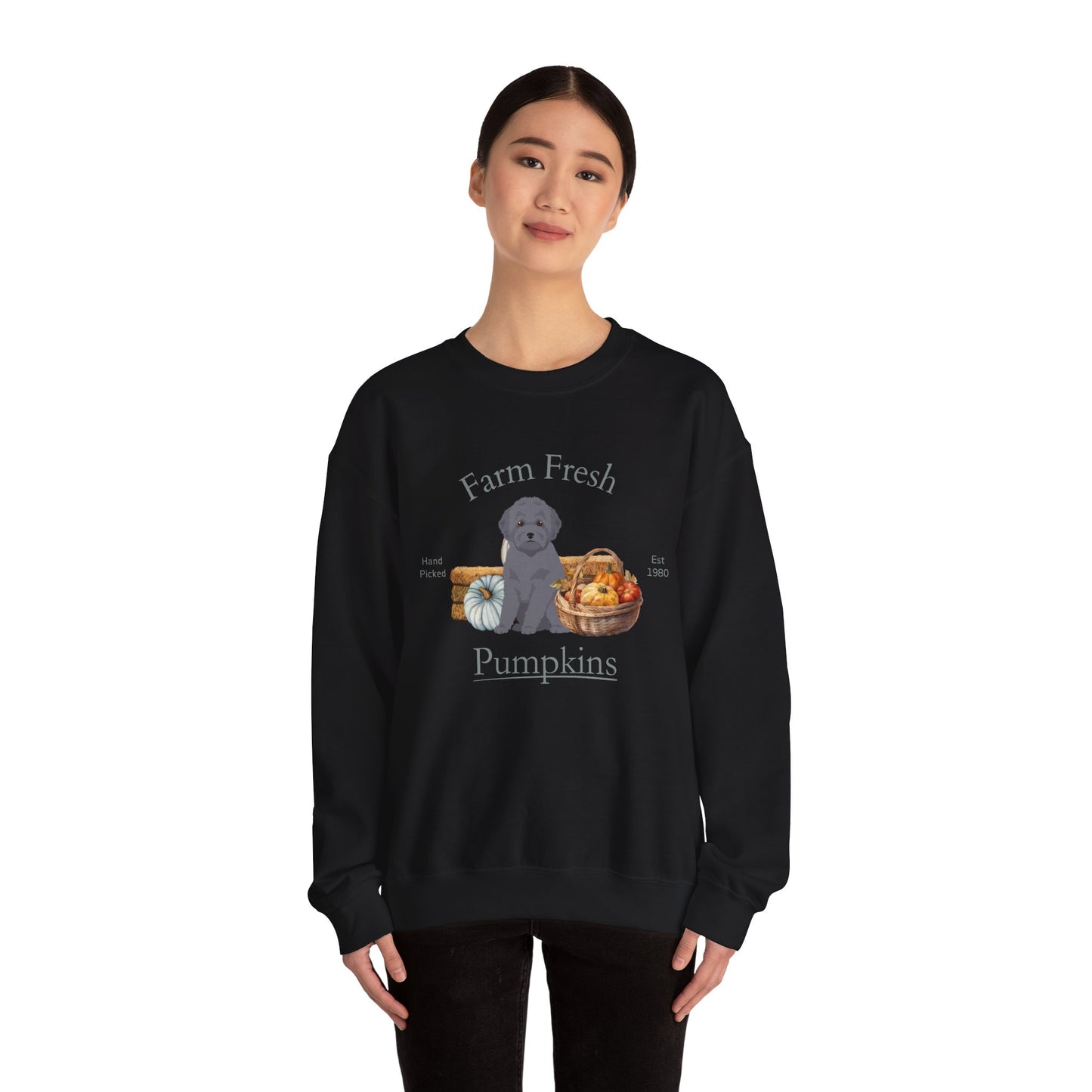 Toy Poodle Dog Fall Farm Fresh Unisex Heavy Blend Crewneck Sweatshirt