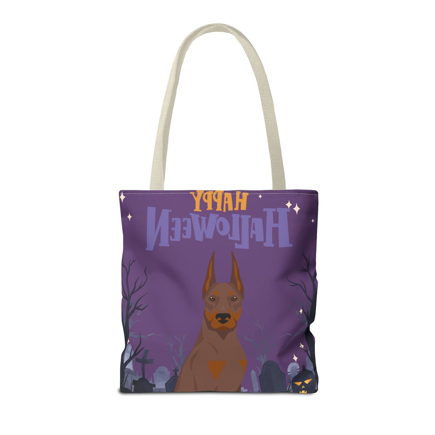 Doberman Pinscher Dog Happy Halloween Tote Bag 16x16