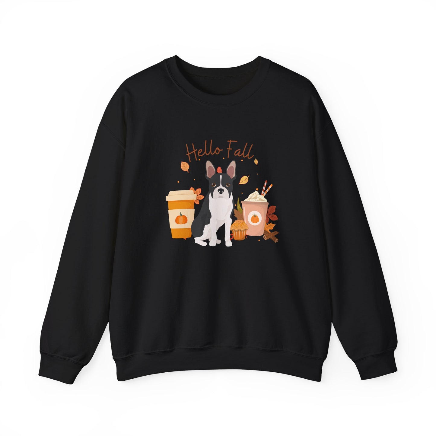 Boston Terrier Dog Fall Halloween Unisex Heavy Blend Crewneck Sweatshirt