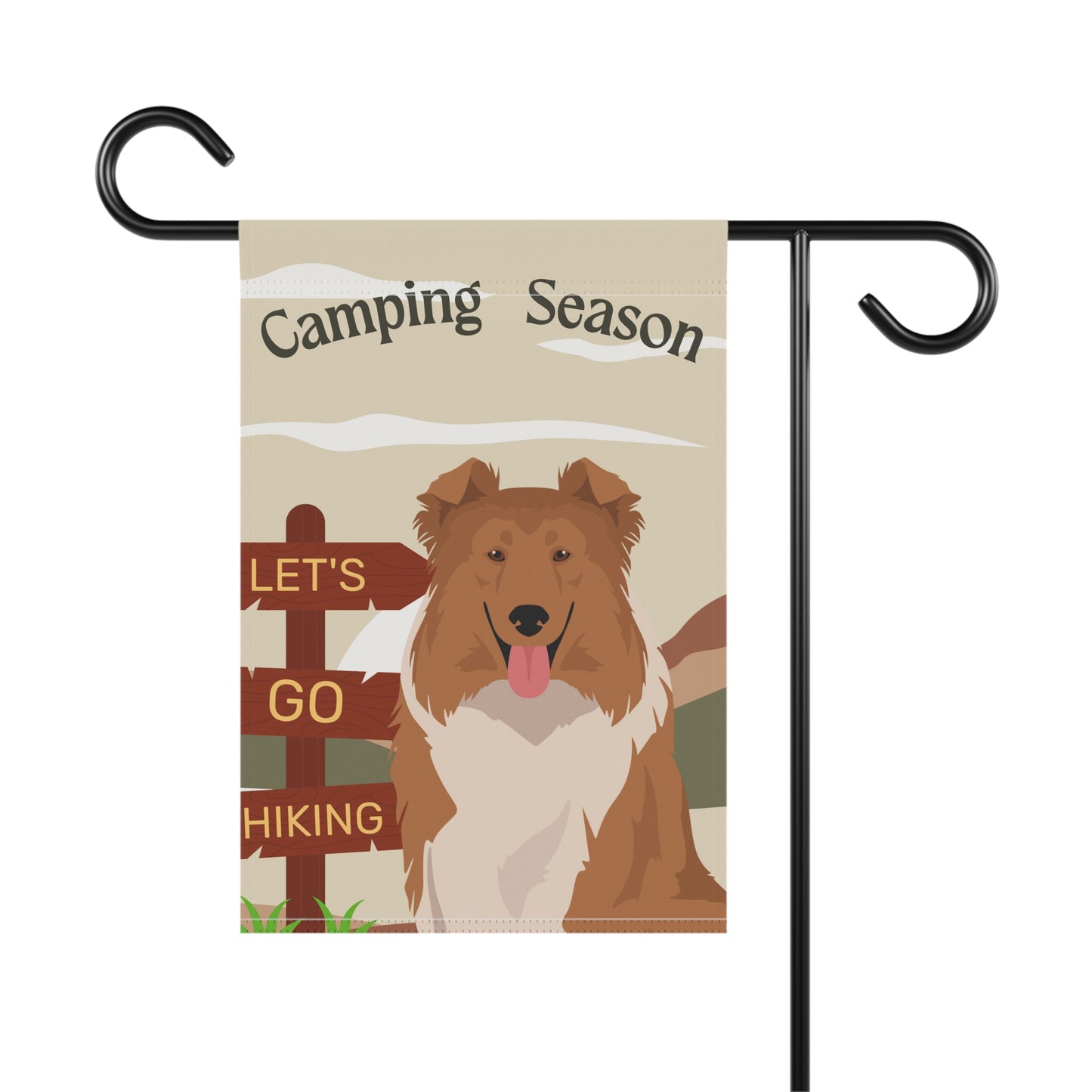 Collie Dog Camping Garden Flag