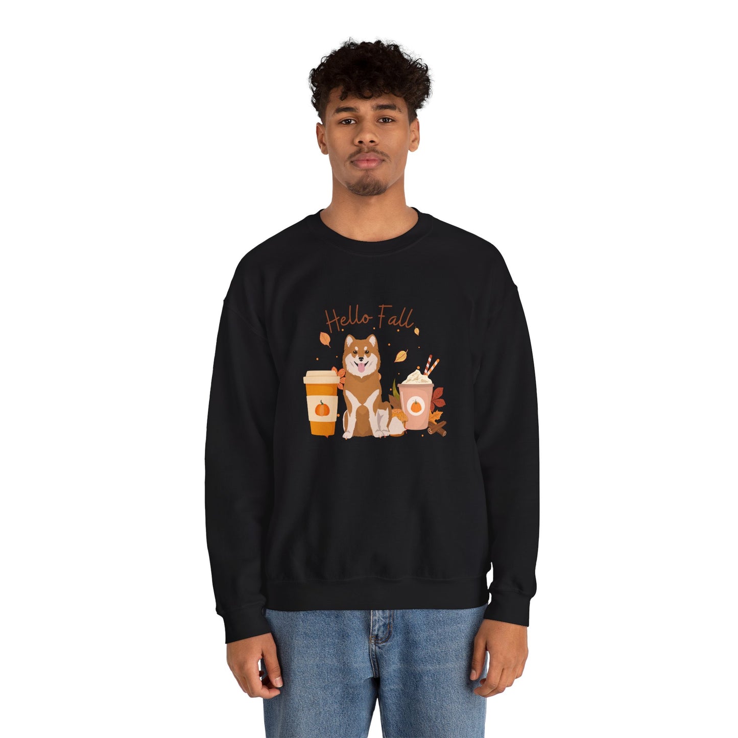 Finnish Lapphund Dog Fall Halloween Unisex Heavy Blend Crewneck Sweatshirt
