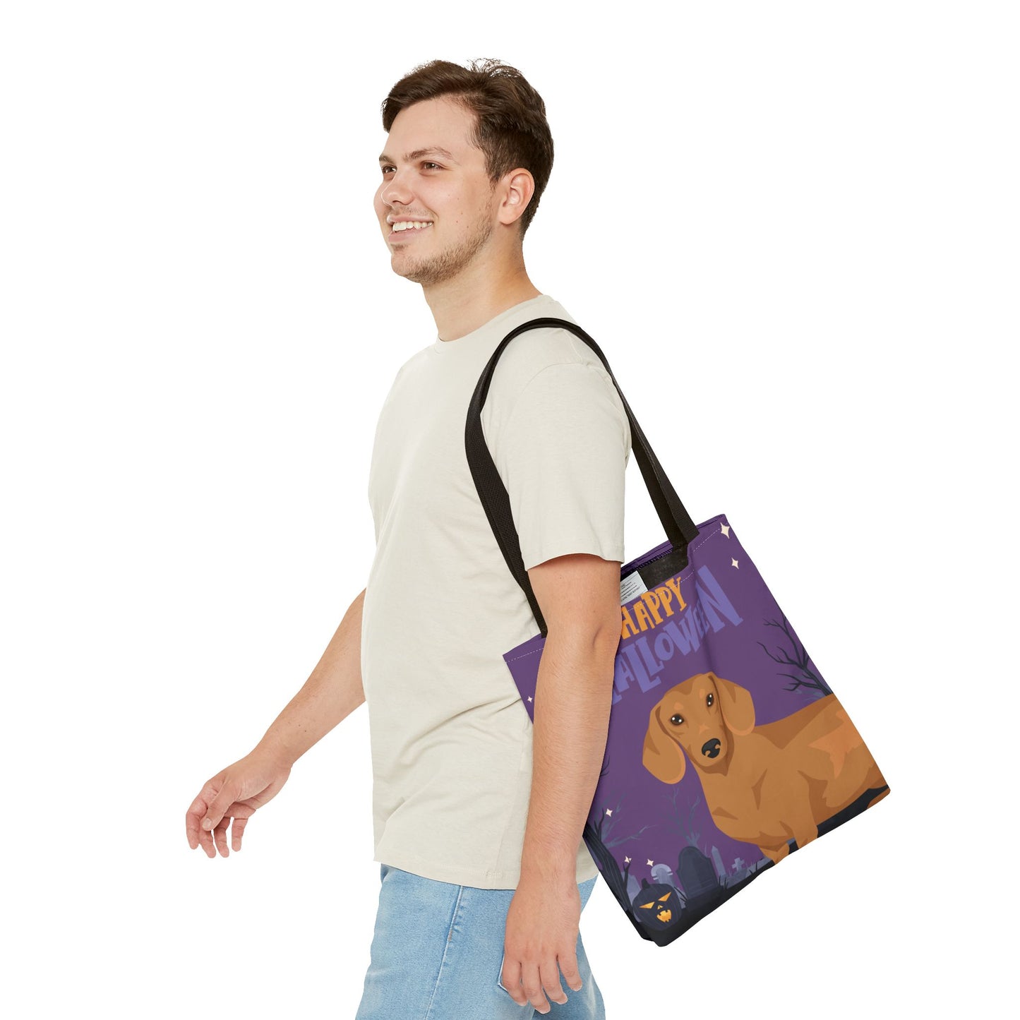 Dachshund Dog Happy Halloween Tote Bag 16x16