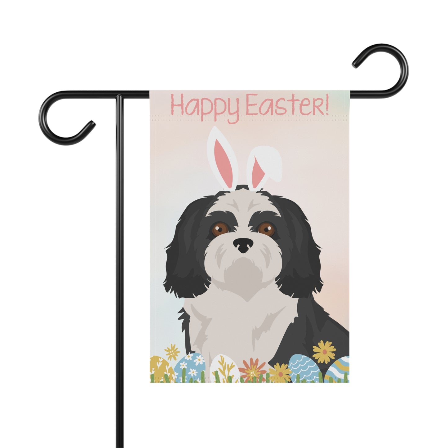 Shih Tzu Dog Happy Easter Garden Flag