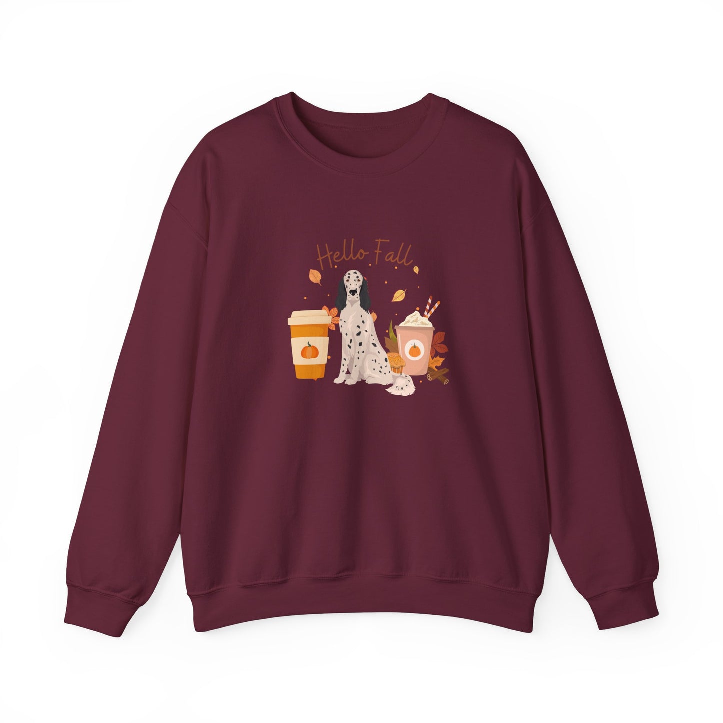 English Setter Dog Fall Unisex Heavy Blend Crewneck Sweatshirt