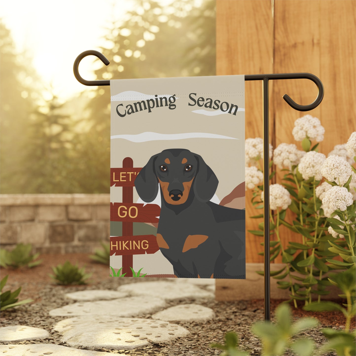 Dachshund Dog Camping Garden Flag