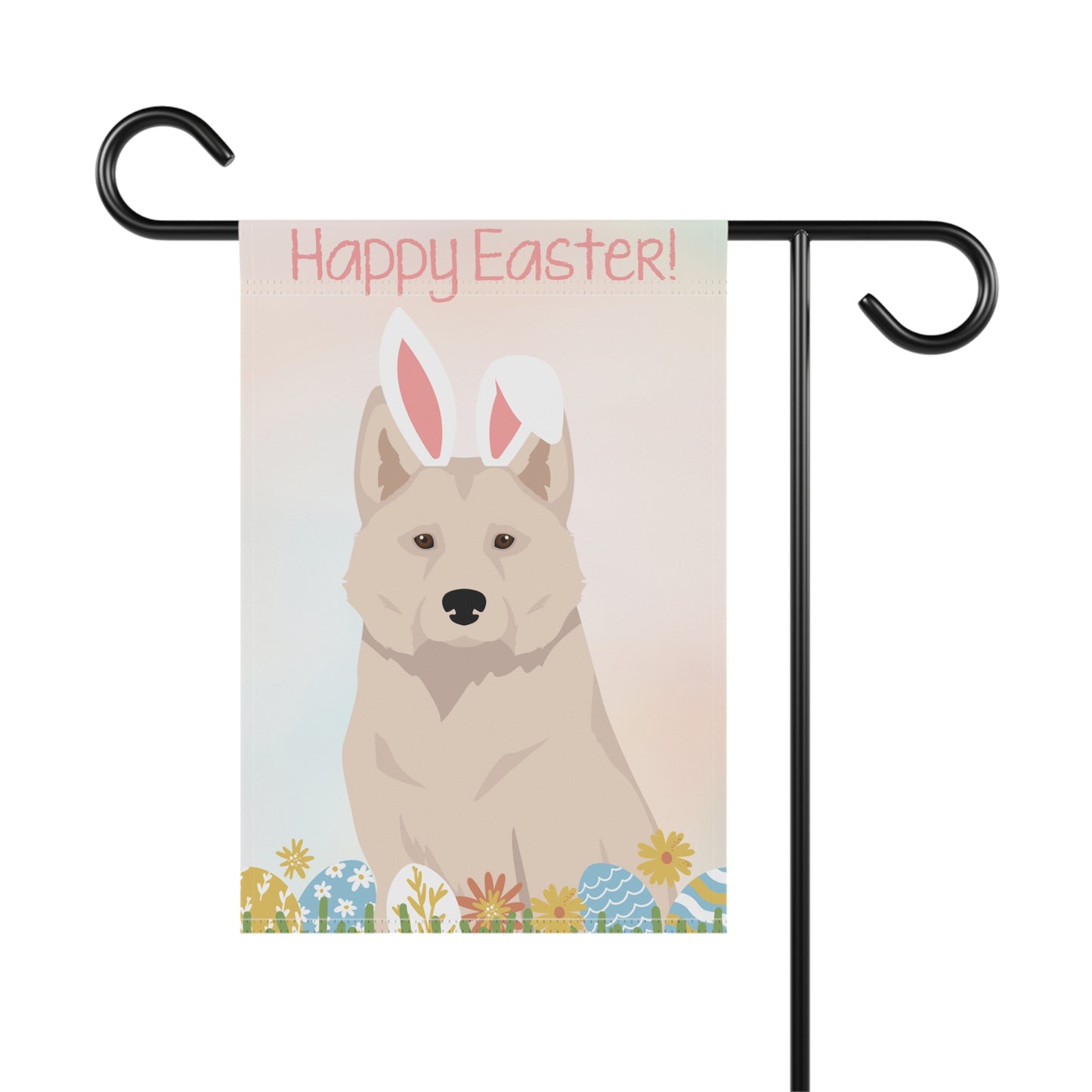 Alaskan Husky Dog Happy Easter Garden Flag