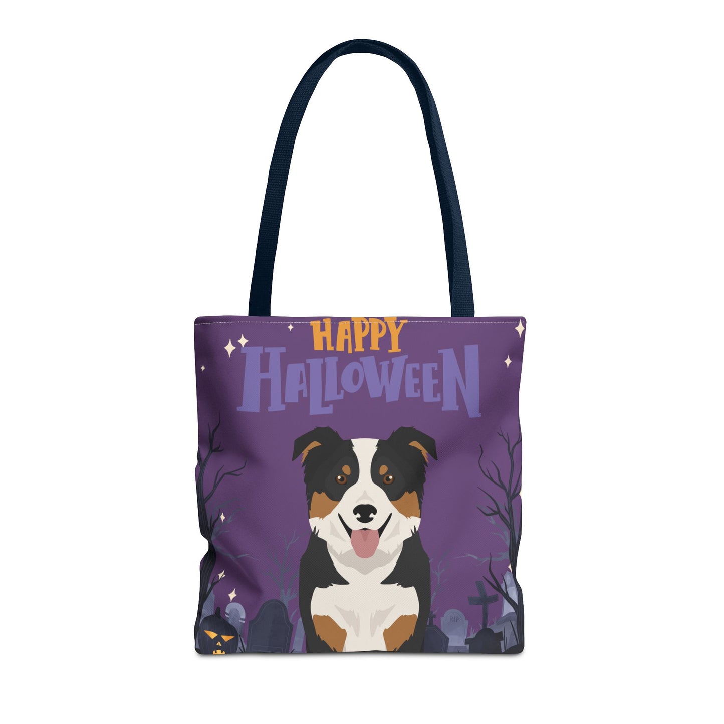 Border Collie Dog Happy Halloween Tote Bag 16x16