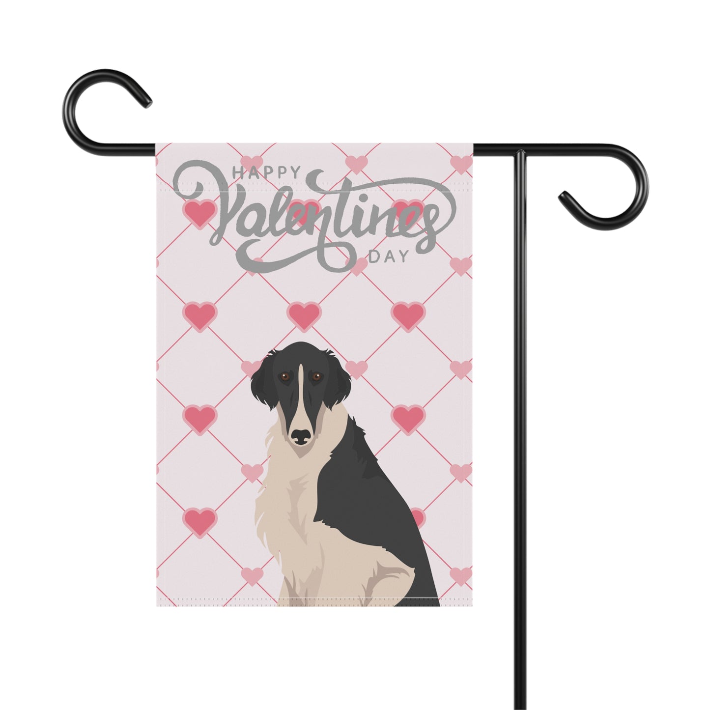 Borzoi Dog Valentines Day Garden Flag