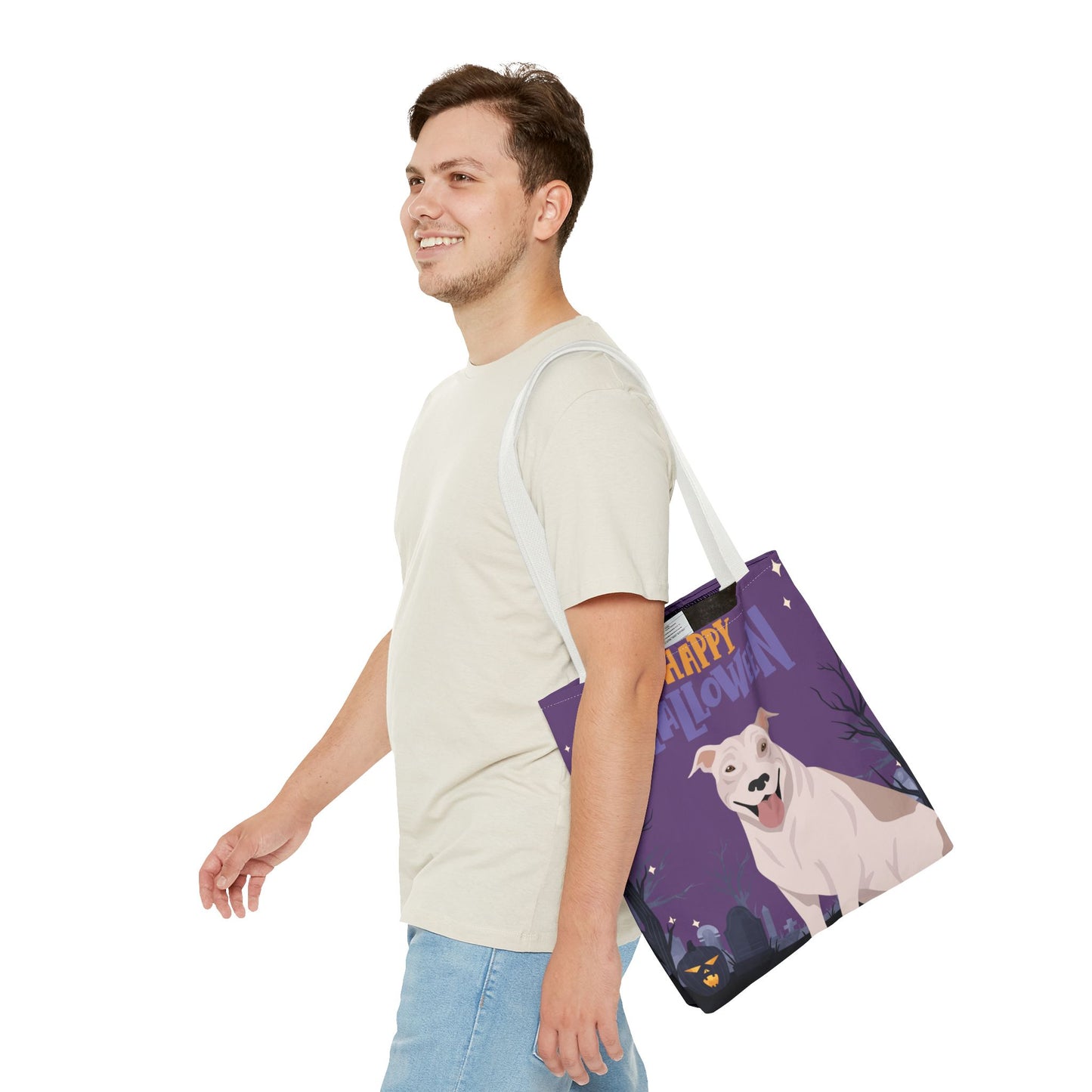 Pit Bull Dog Happy Halloween Tote Bag 16x16