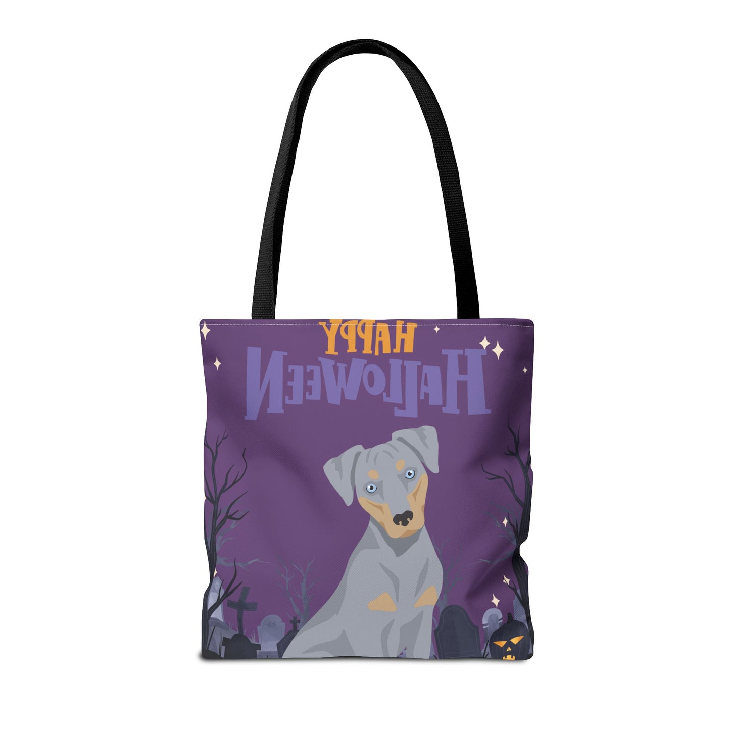 Blue Lacy Dog Happy Halloween Tote Bag 16x16