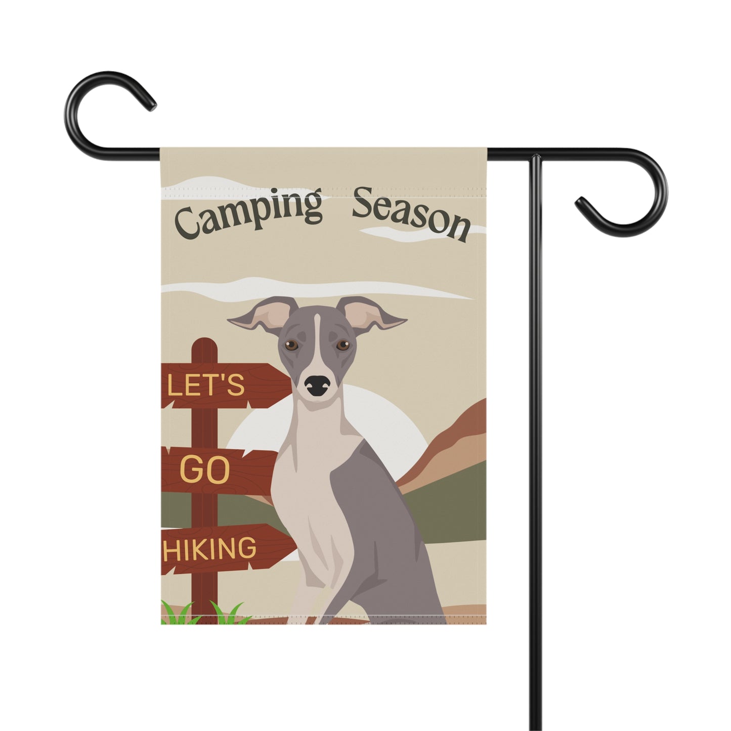 Italian Greyhound Dog Camping Garden Flag