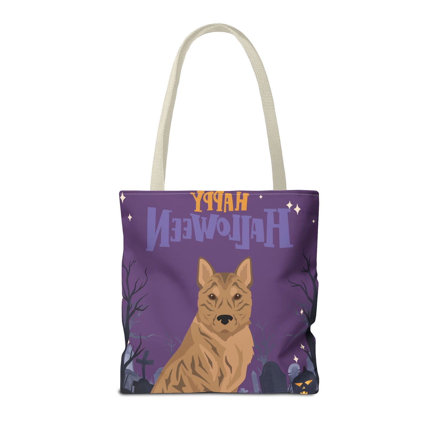 Korean Jindo Dog Happy Halloween Tote Bag 16x16
