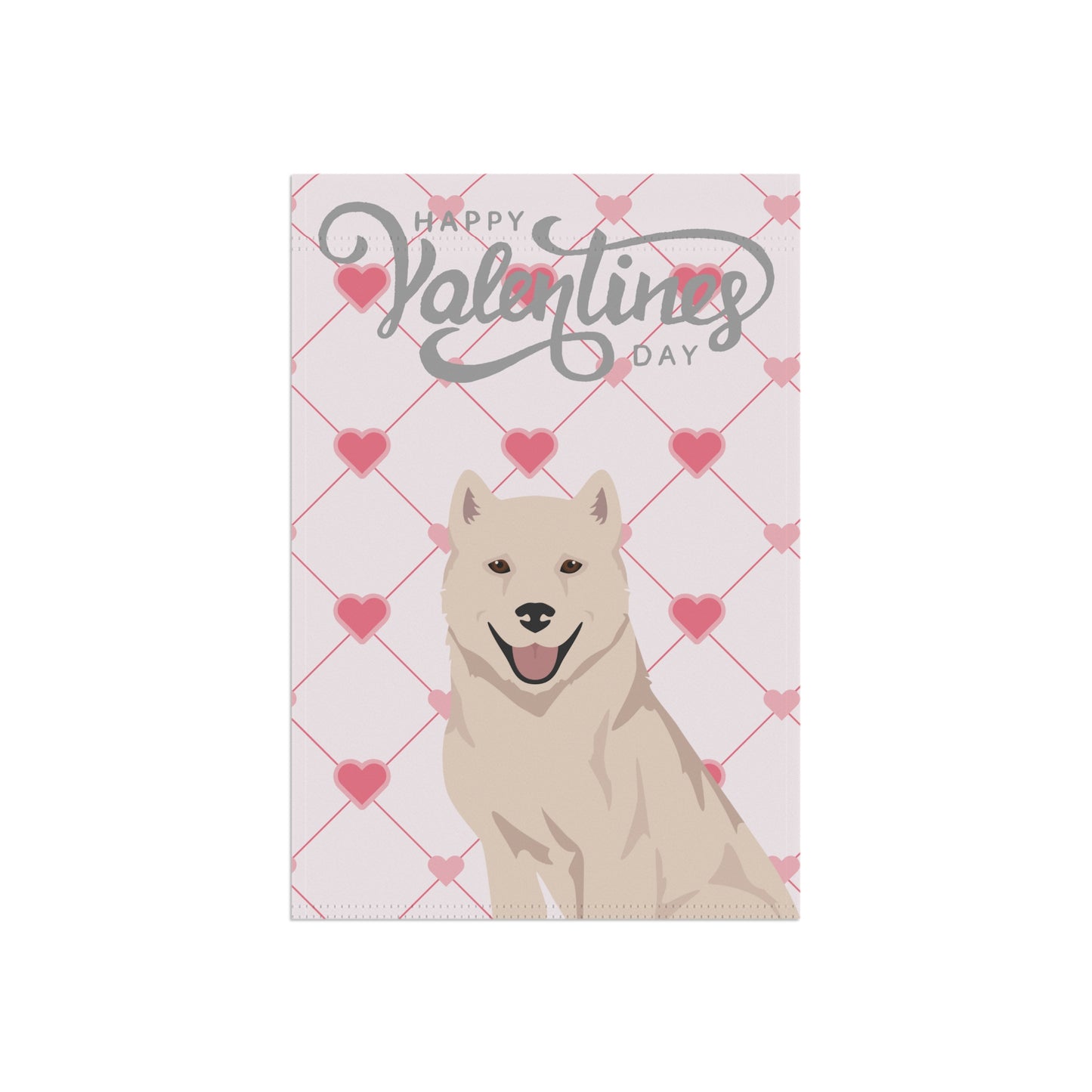 Kishu Ken Dog Valentines Day Garden Flag