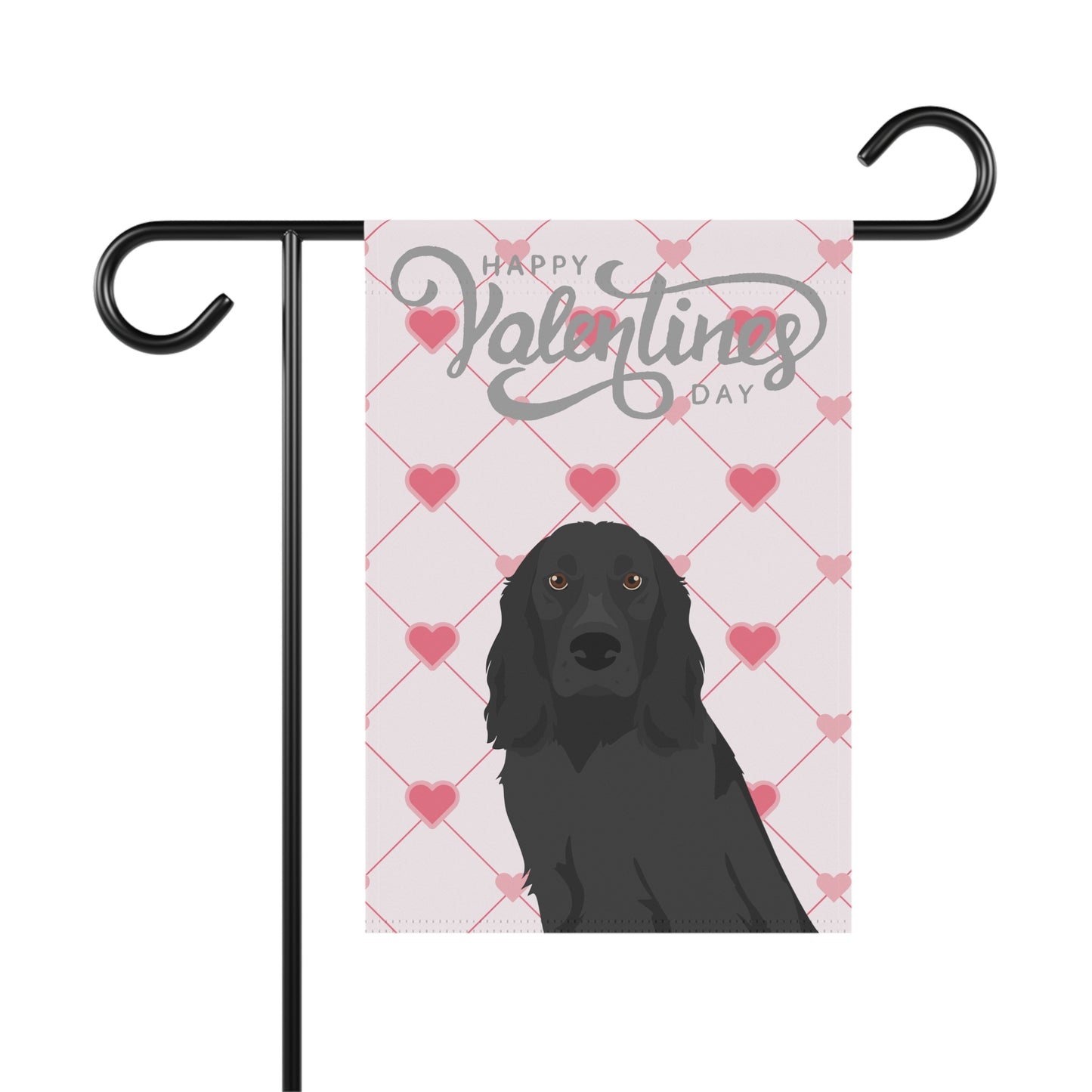 Russian Spaniel Dog Valentines Day Garden Flag