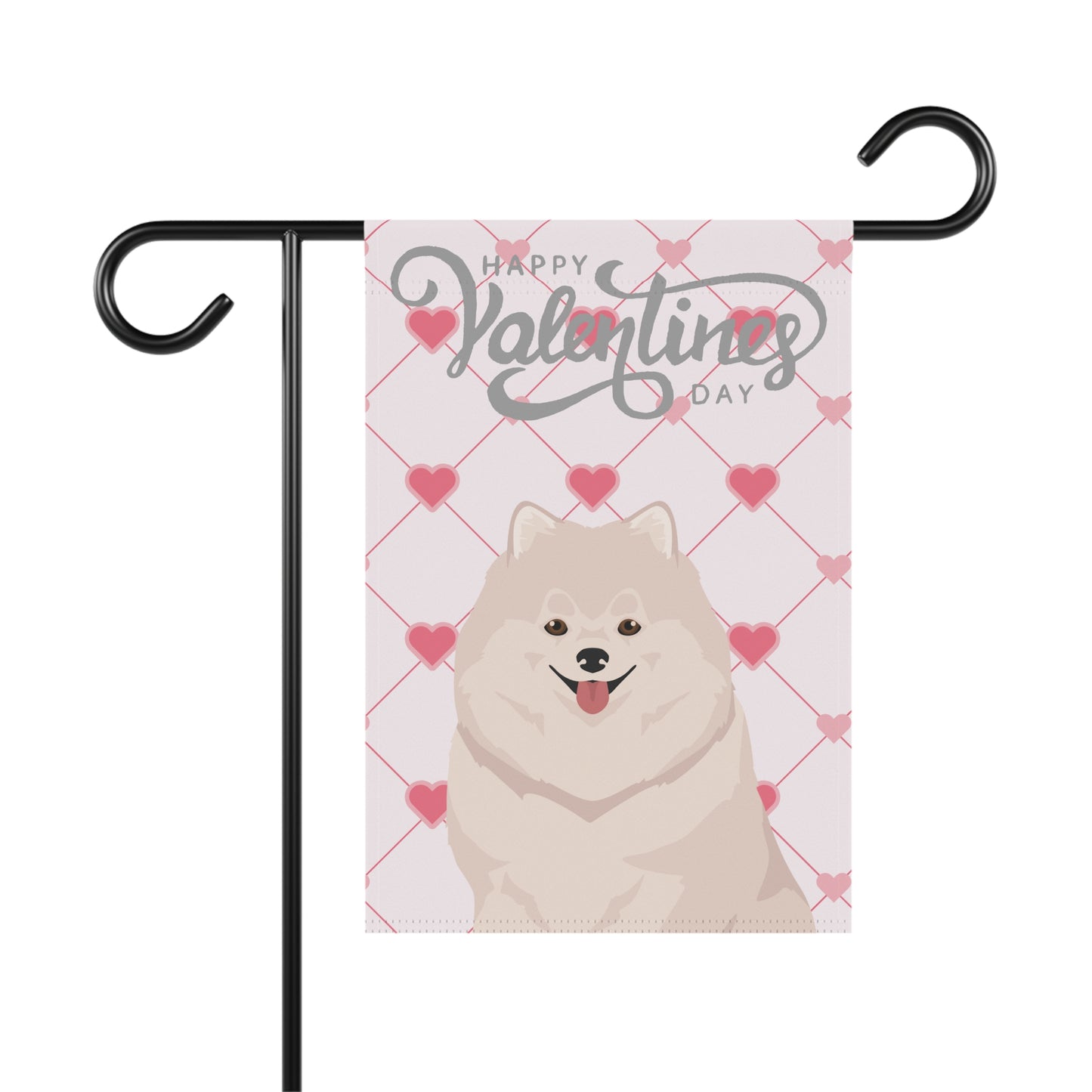 Pomeranian Dog Valentines Day Garden Flag