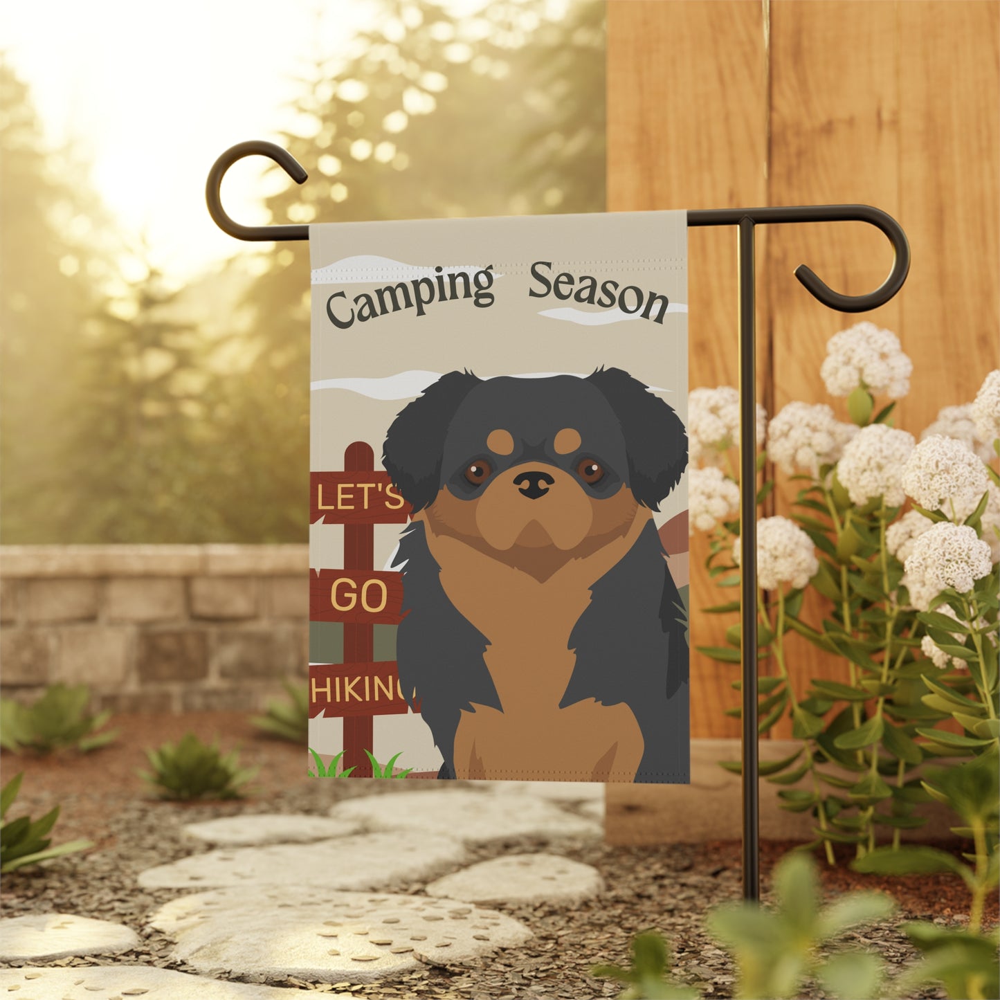 Tibetan Spaniel Dog Camping Garden Flag