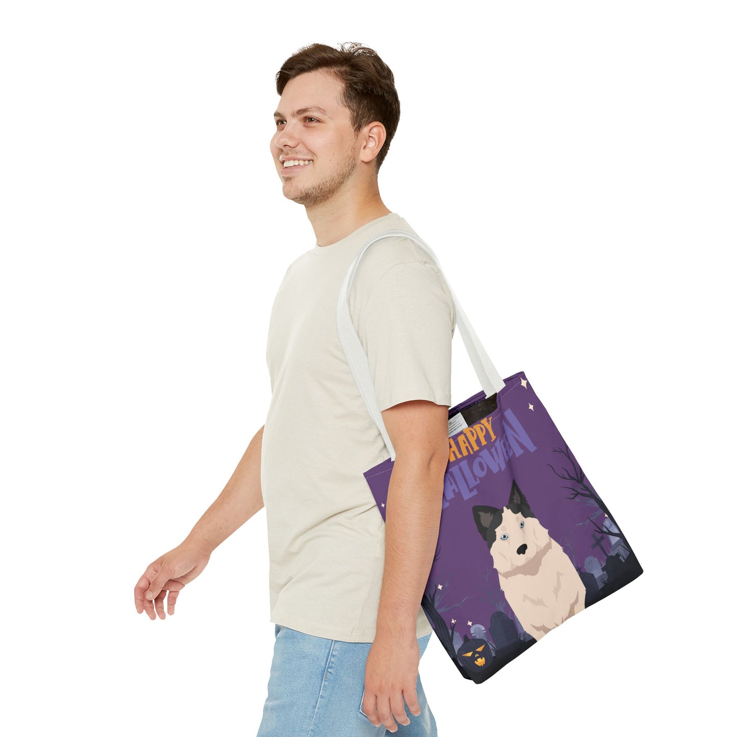Yakutian Laika Dog Happy Halloween Tote Bag 16x16