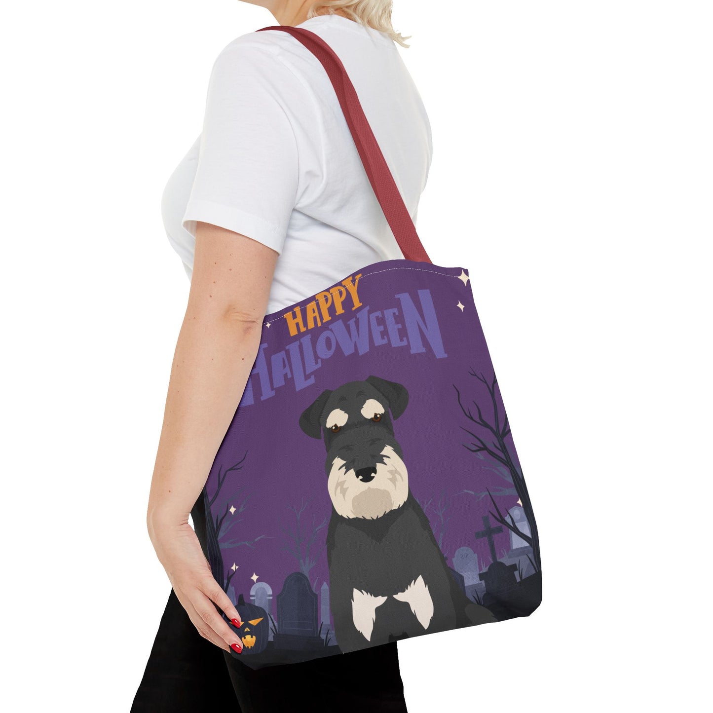 Schnauzer Dog Happy Halloween Tote Bag 16x16