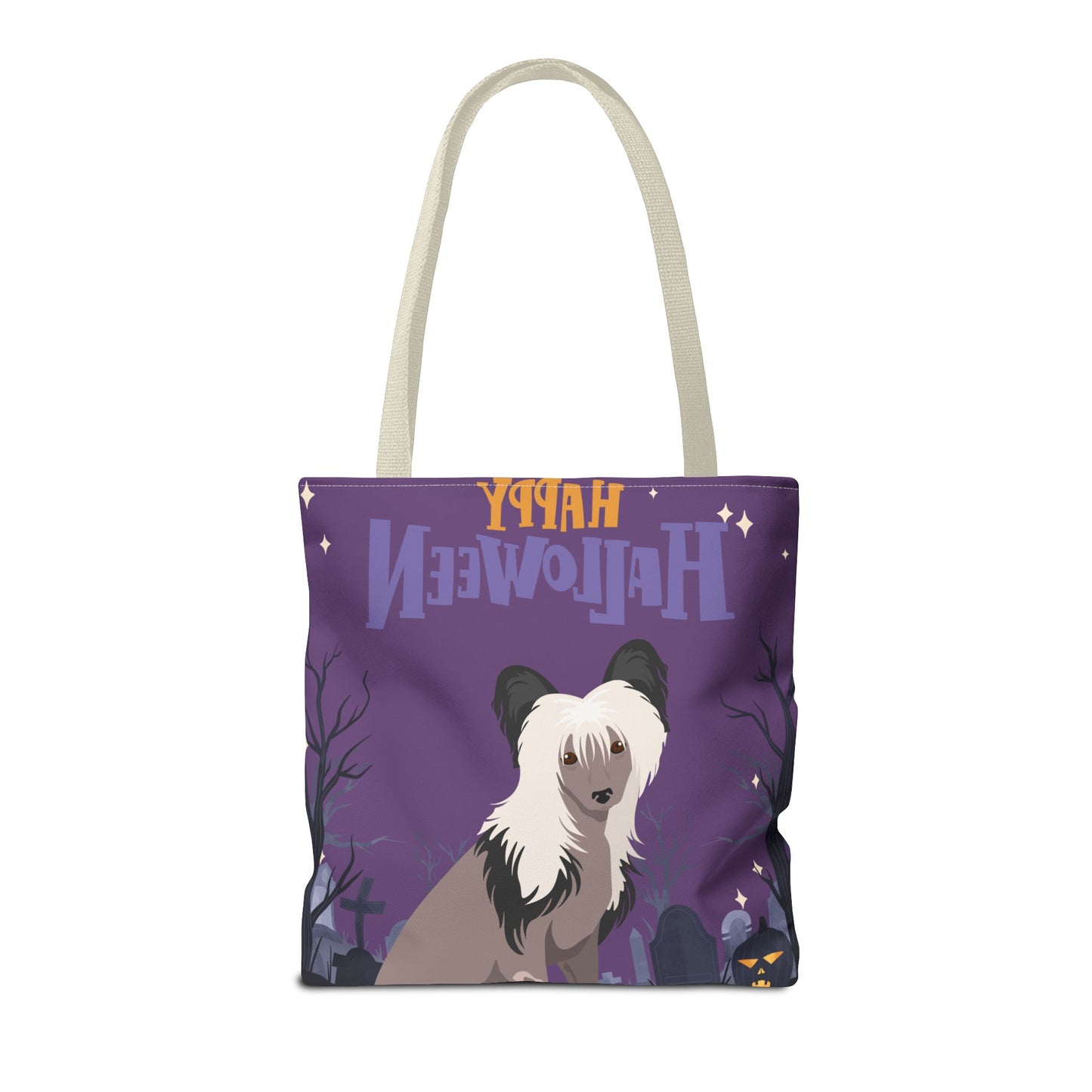 Chinese Crested Dog Happy Halloween Tote Bag 16x16