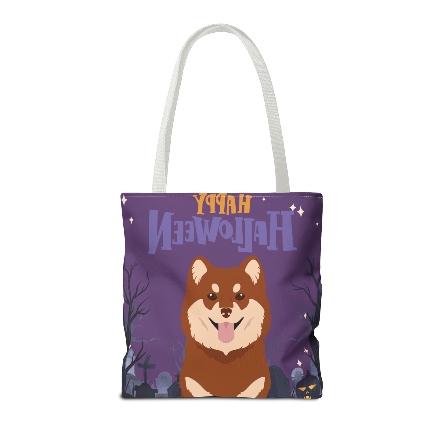Finnish Lapphund Dog Happy Halloween Tote Bag 16x16
