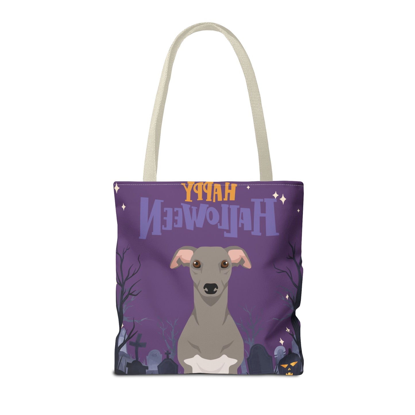 Whippet Dog Happy Halloween Tote Bag 16x16