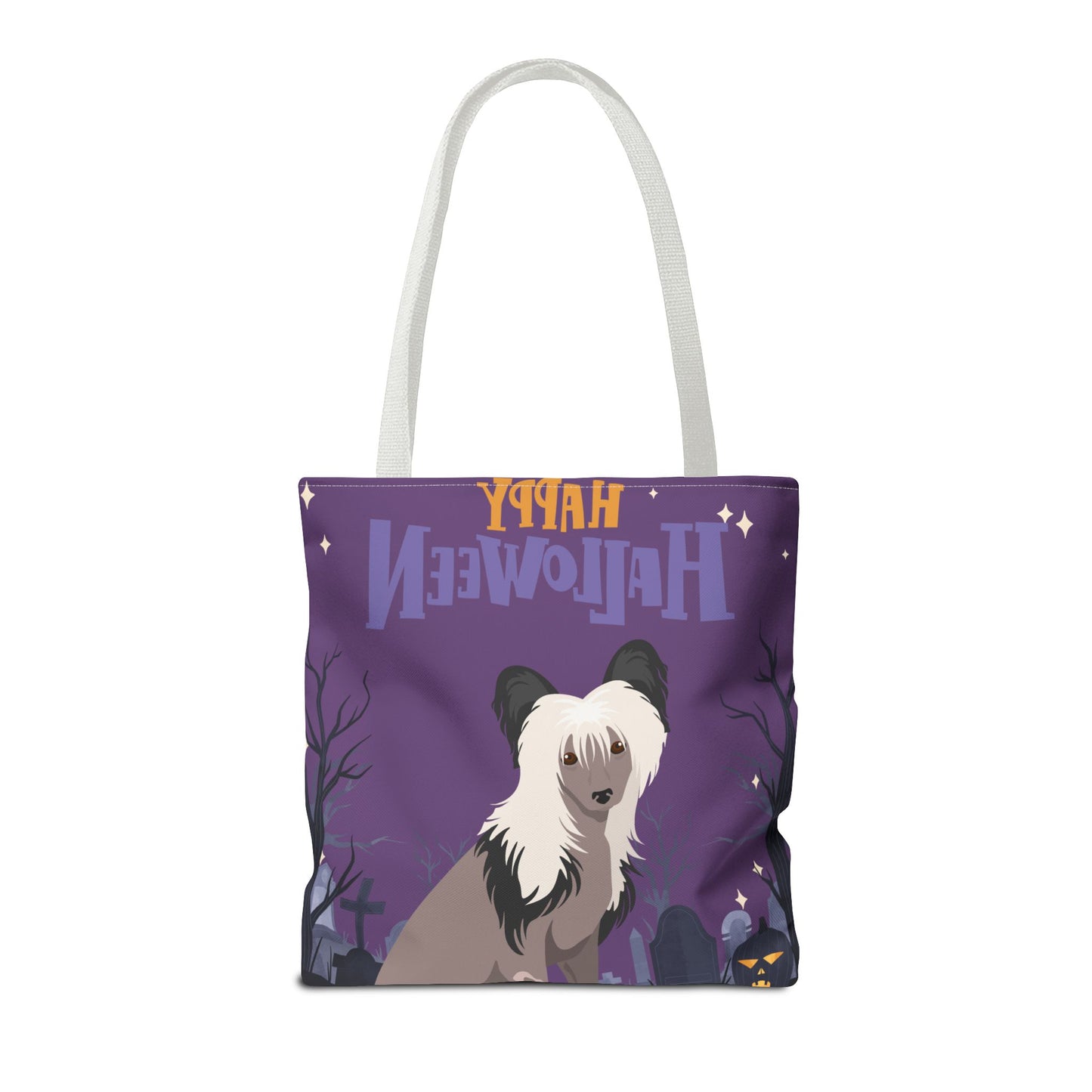 Chinese Crested Dog Happy Halloween Tote Bag 16x16