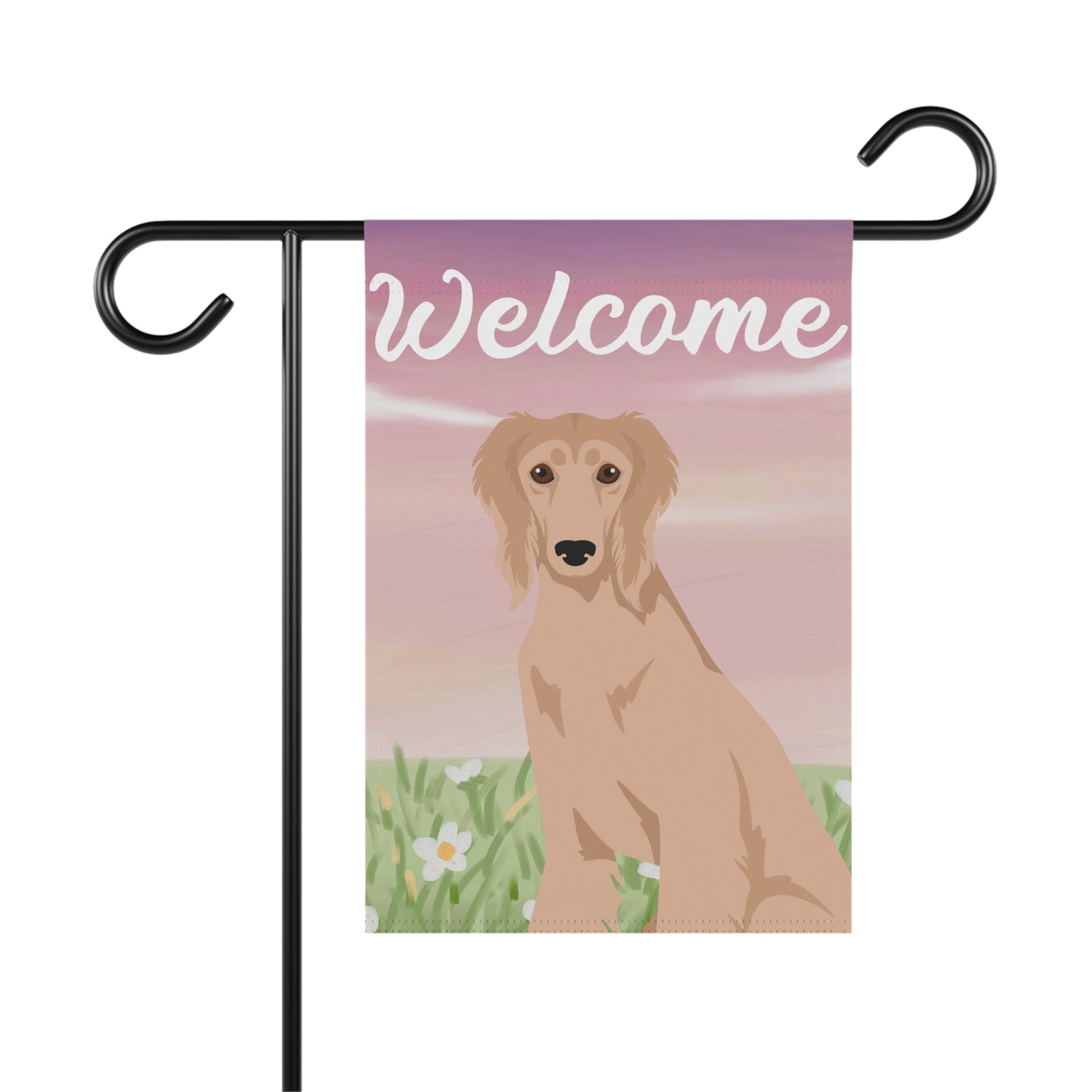 Saluki Dog Welcome Garden Flag