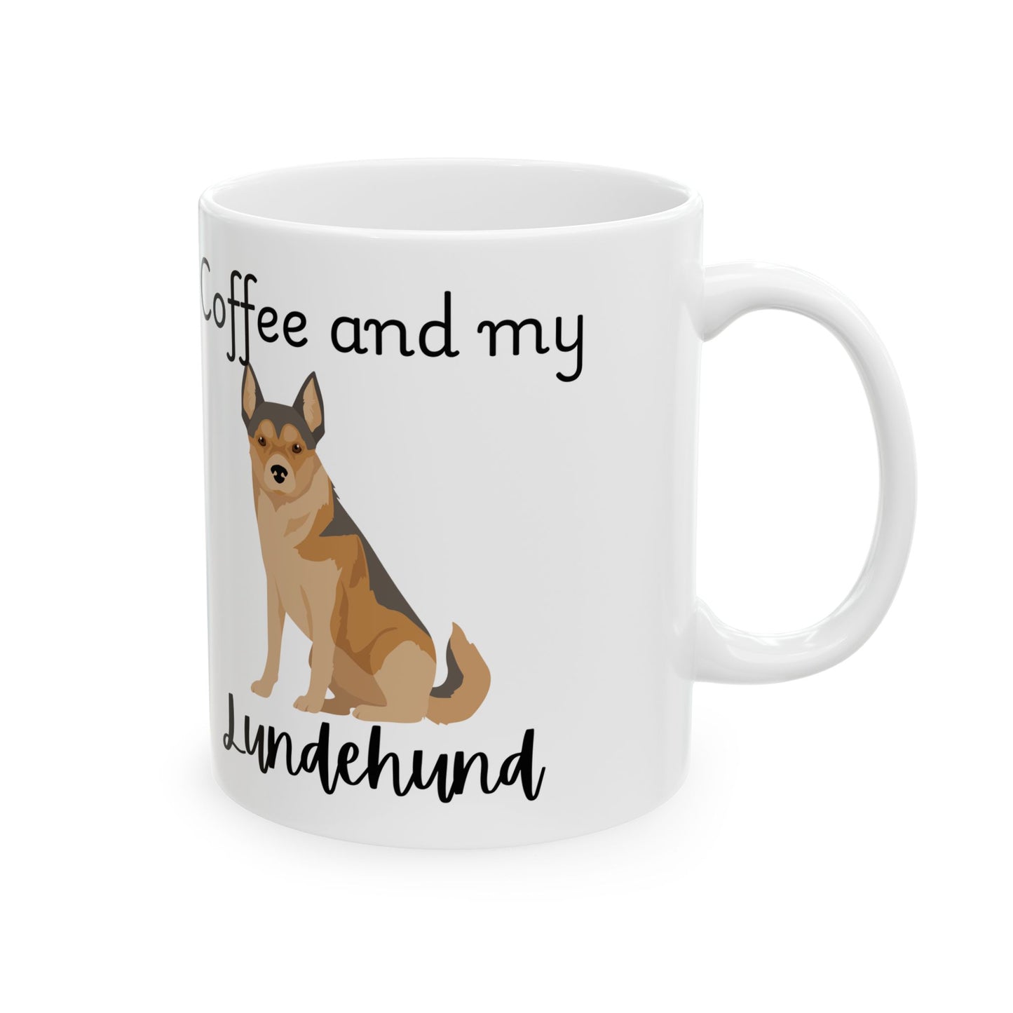 Coffee and My Lundehund Ceramic Mug | Dog Lover Gift, Pet Owner Cup, Cute Mug for Dog Moms, Funny Mug for Coffee Lovers