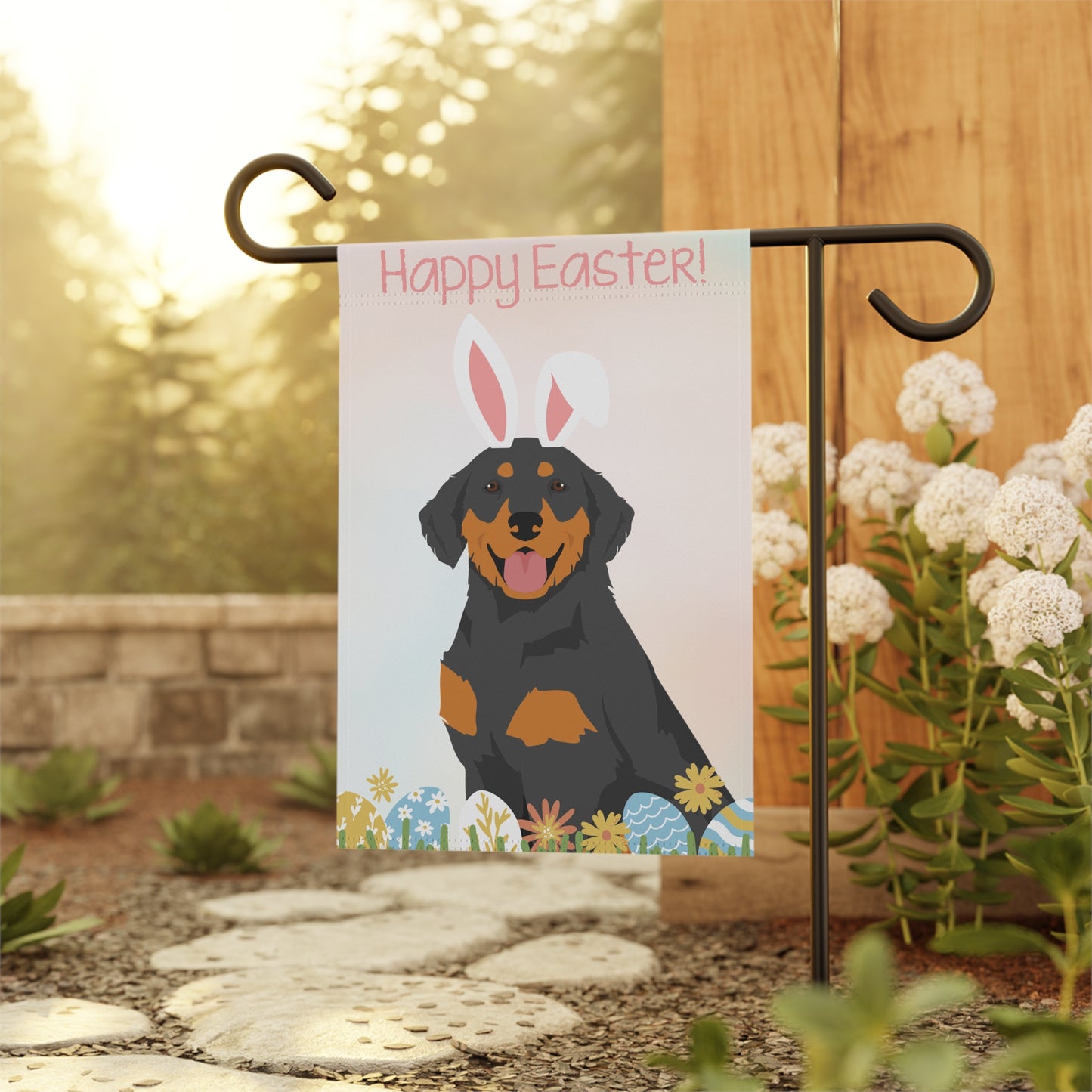 Hovawart Dog Happy Easter Garden Flag