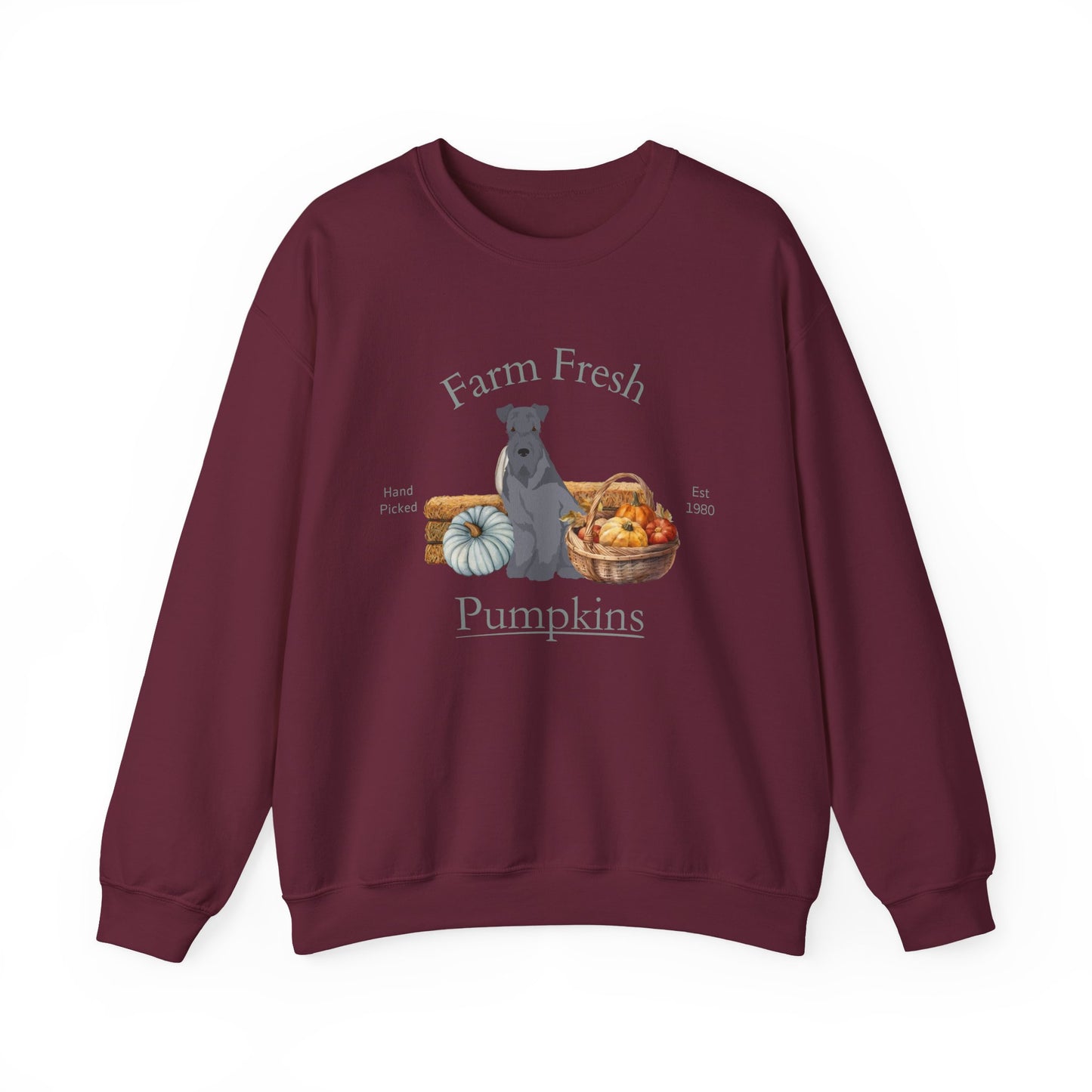 Kerry Blue Terrier Dog Fall Farm Fresh Unisex Heavy Blend Crewneck Sweatshirt