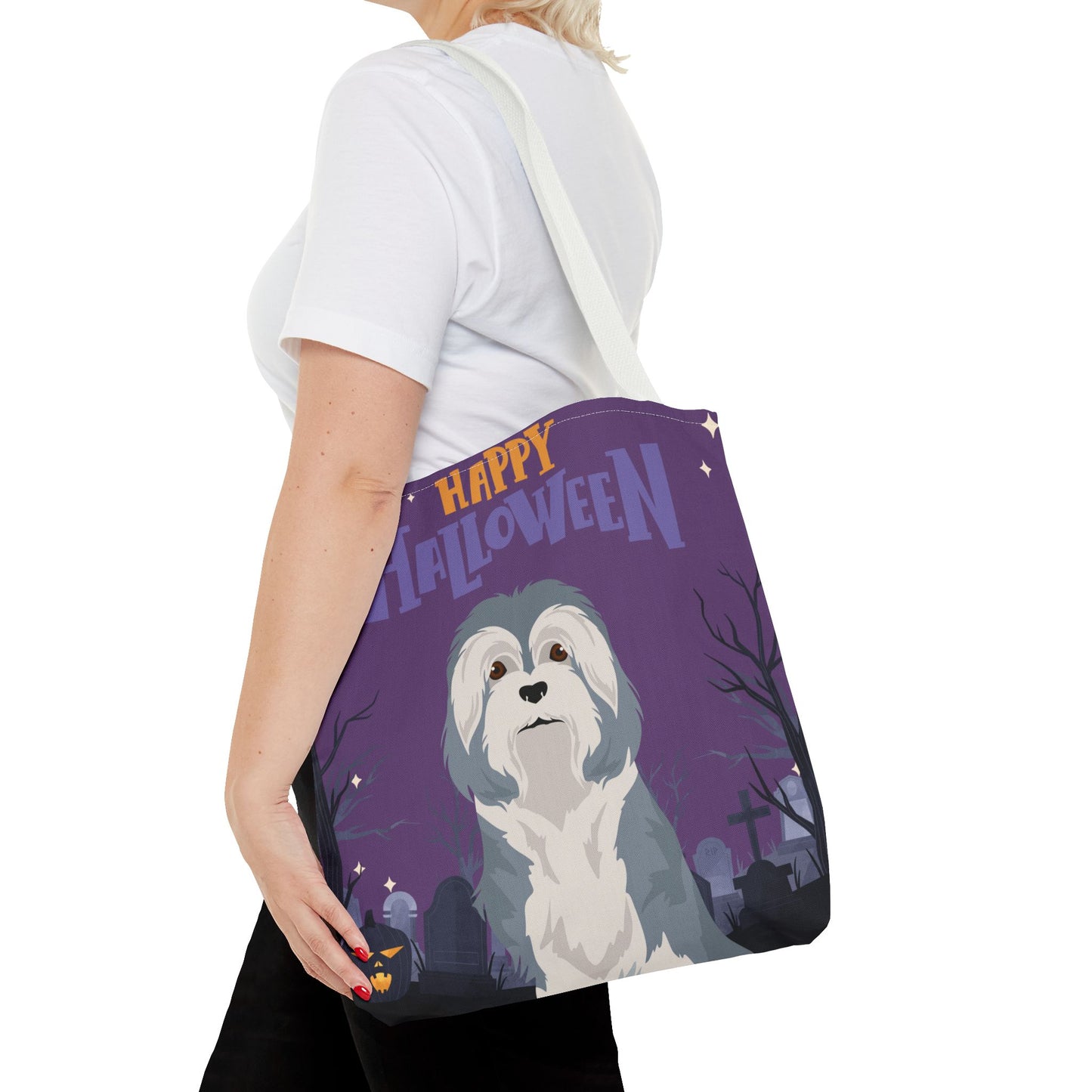 Lowchen Dog Happy Halloween Tote Bag 16x16
