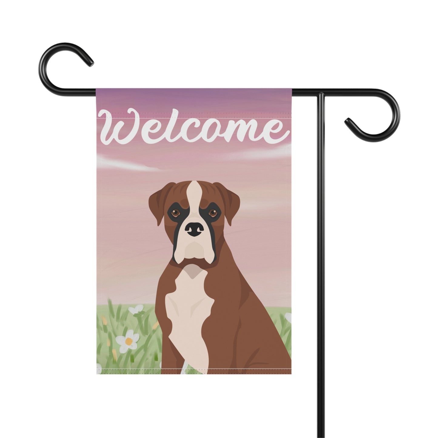 Boxer Dog Welcome Garden Flag
