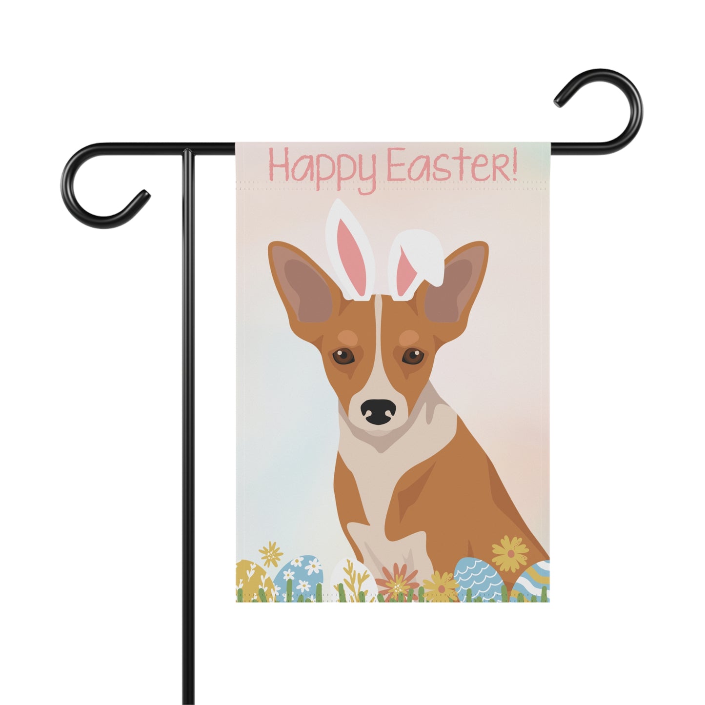 Portuguese Podengo Dog Happy Easter Garden Flag