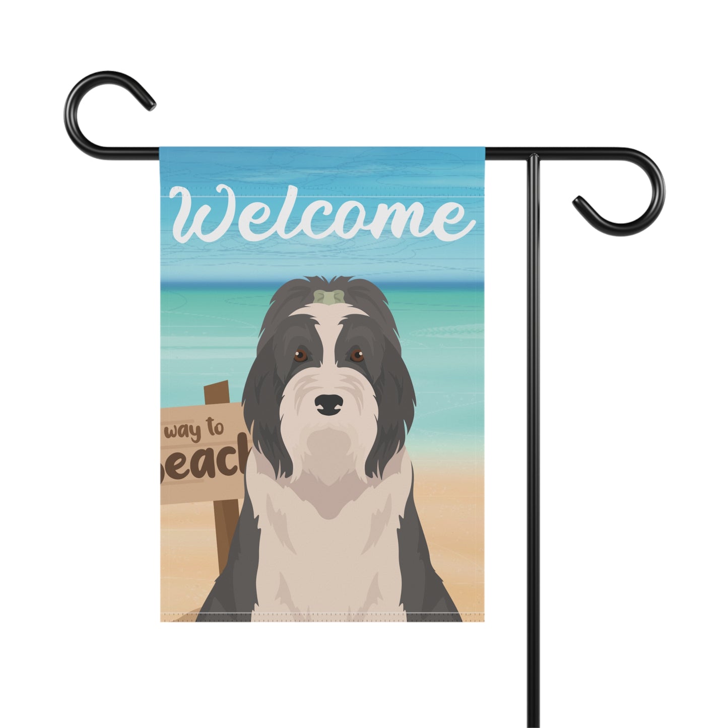 Bearded Collie Dog Garden Flag
