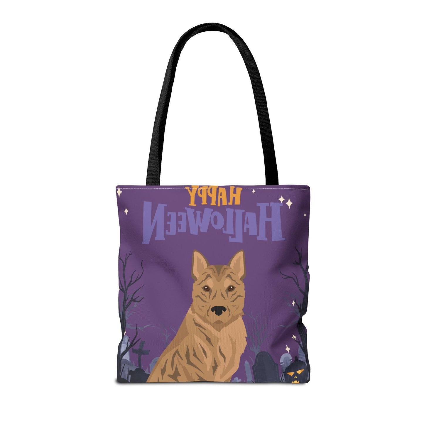 Korean Jindo Dog Happy Halloween Tote Bag 16x16