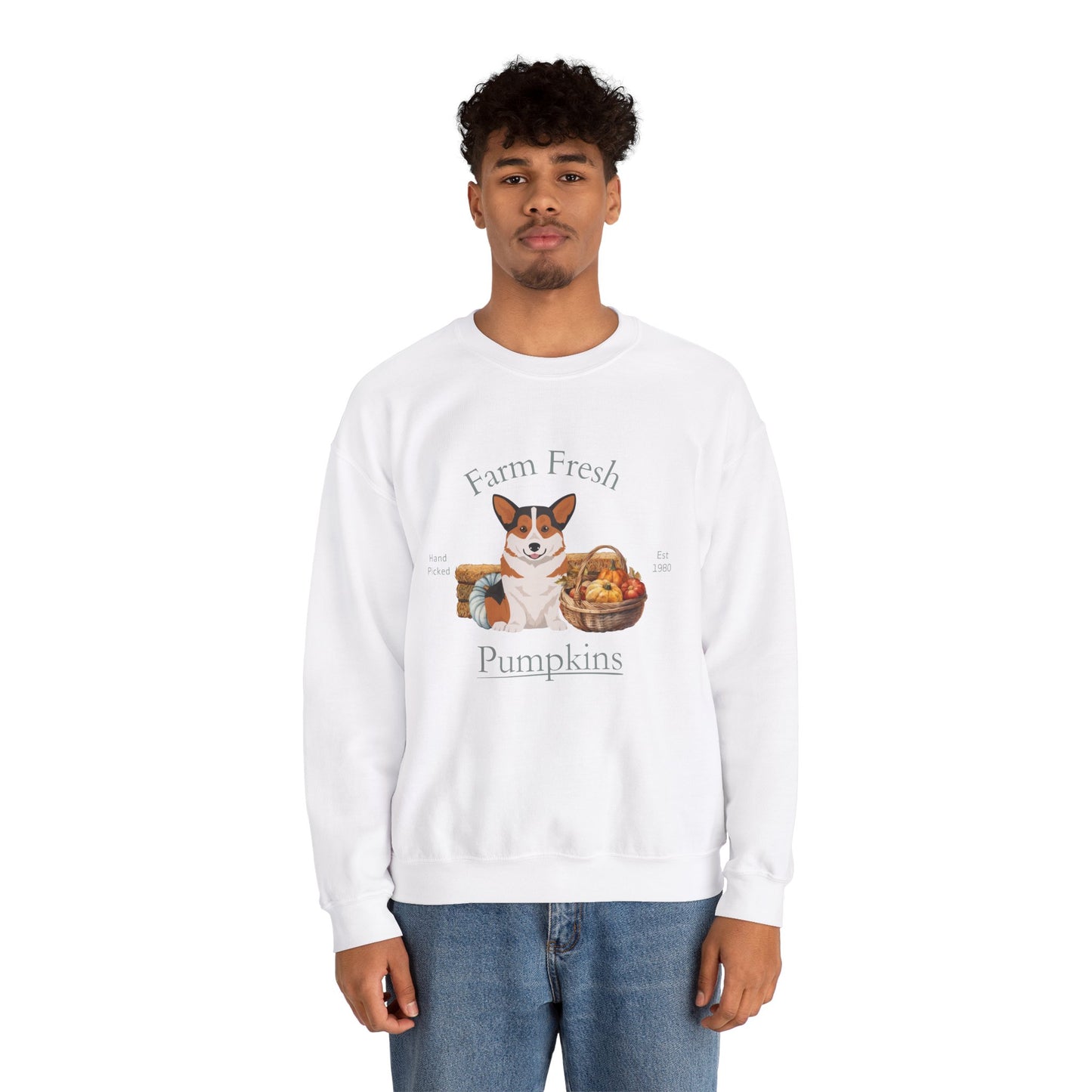 Pembroke Welsh Corgi Dog Fall Halloween Unisex Heavy Blend Crewneck Sweatshirt