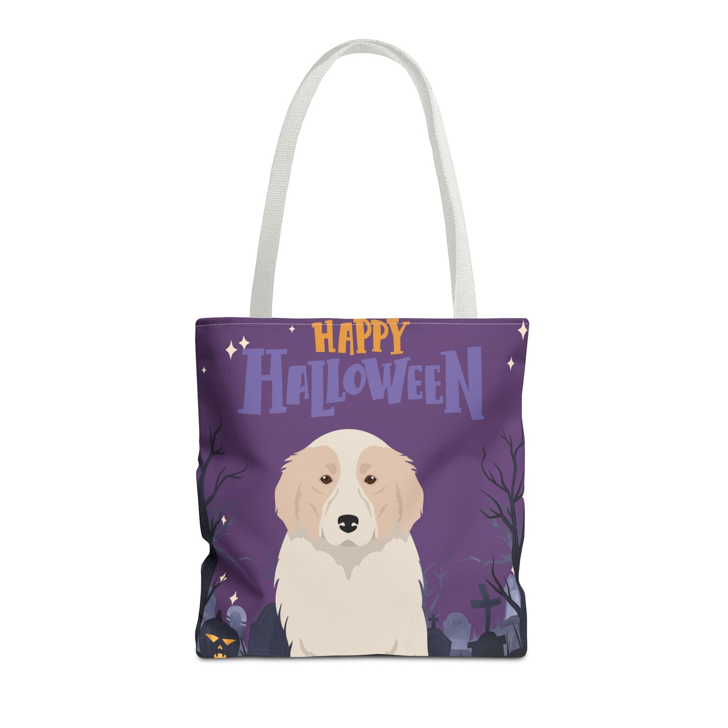Great Pyrenees Dog Happy Halloween Tote Bag 16x16